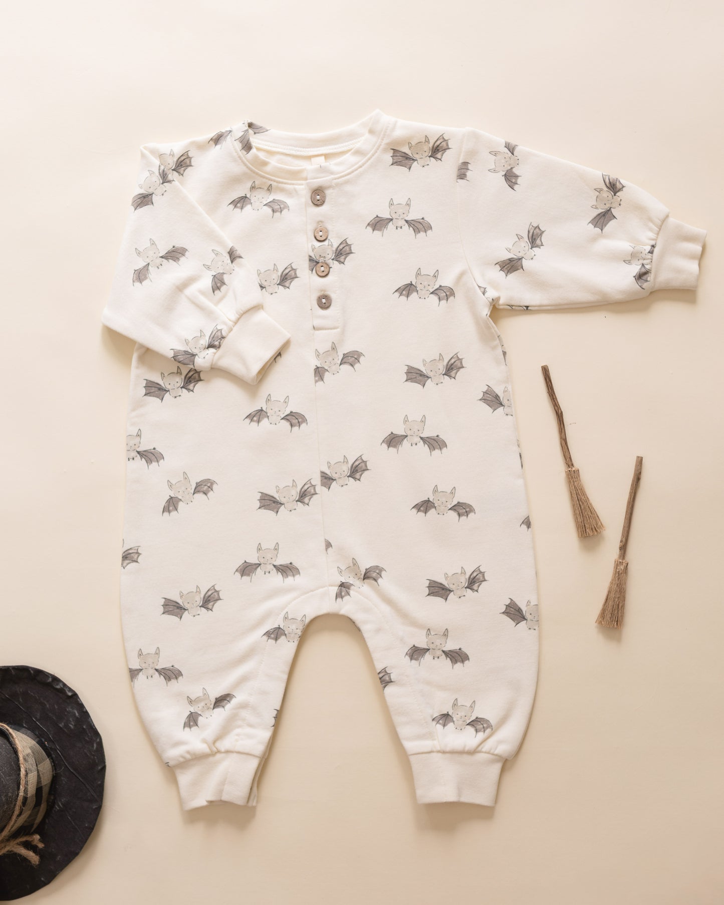 Relaxed Fleece Bats Jumpsuit