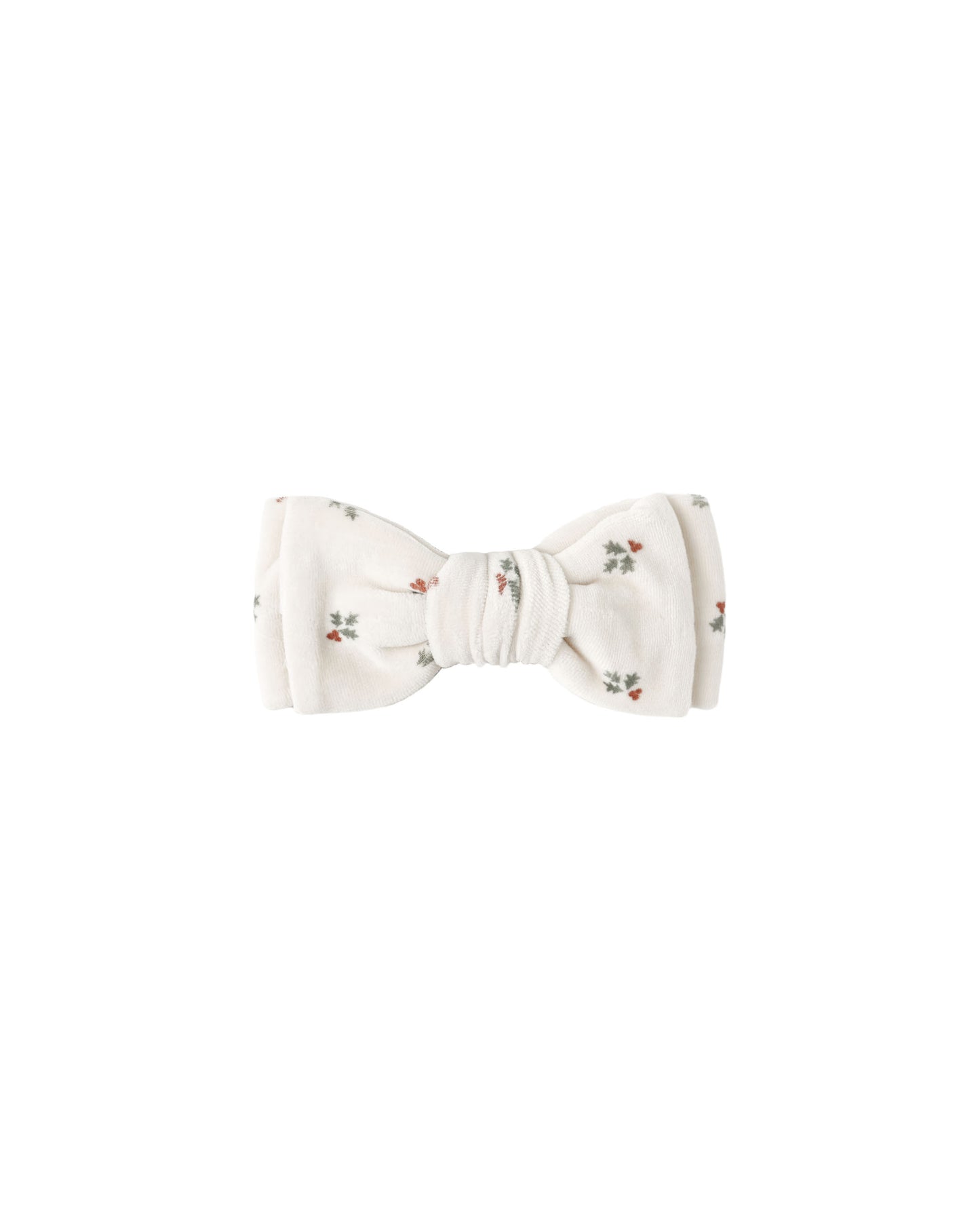 Velour Bow Holly Berry Headband