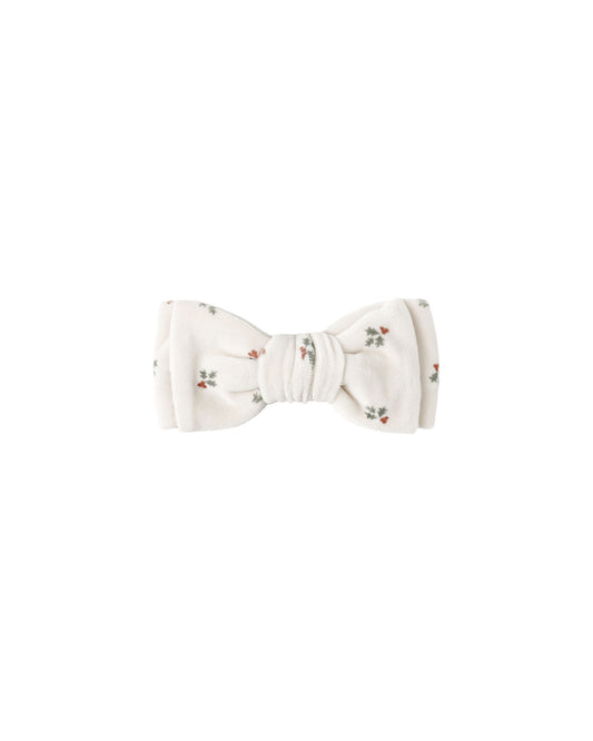 Velour Bow Holly Berry Headband