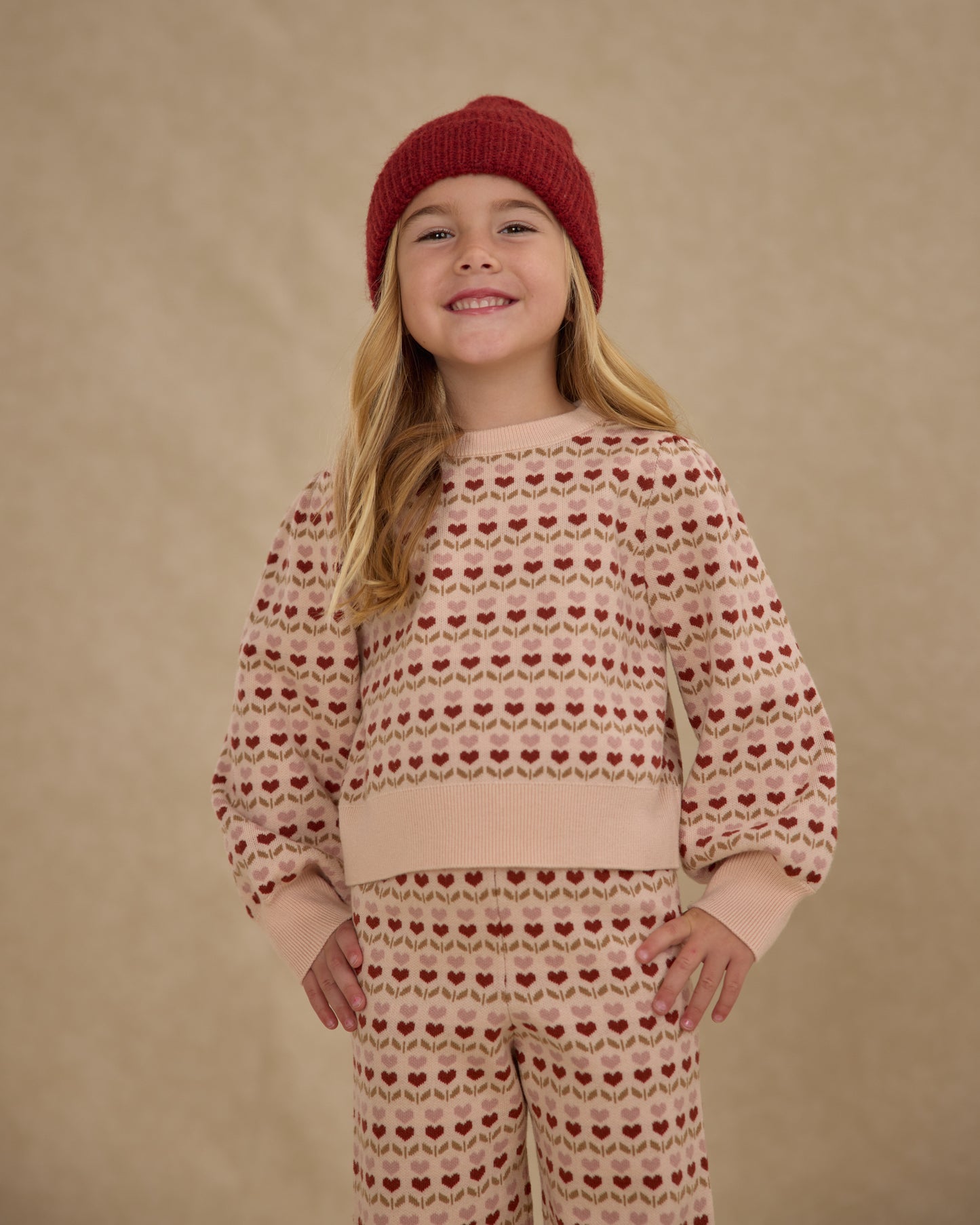 Ruby Hearts Jacquard Knit Set