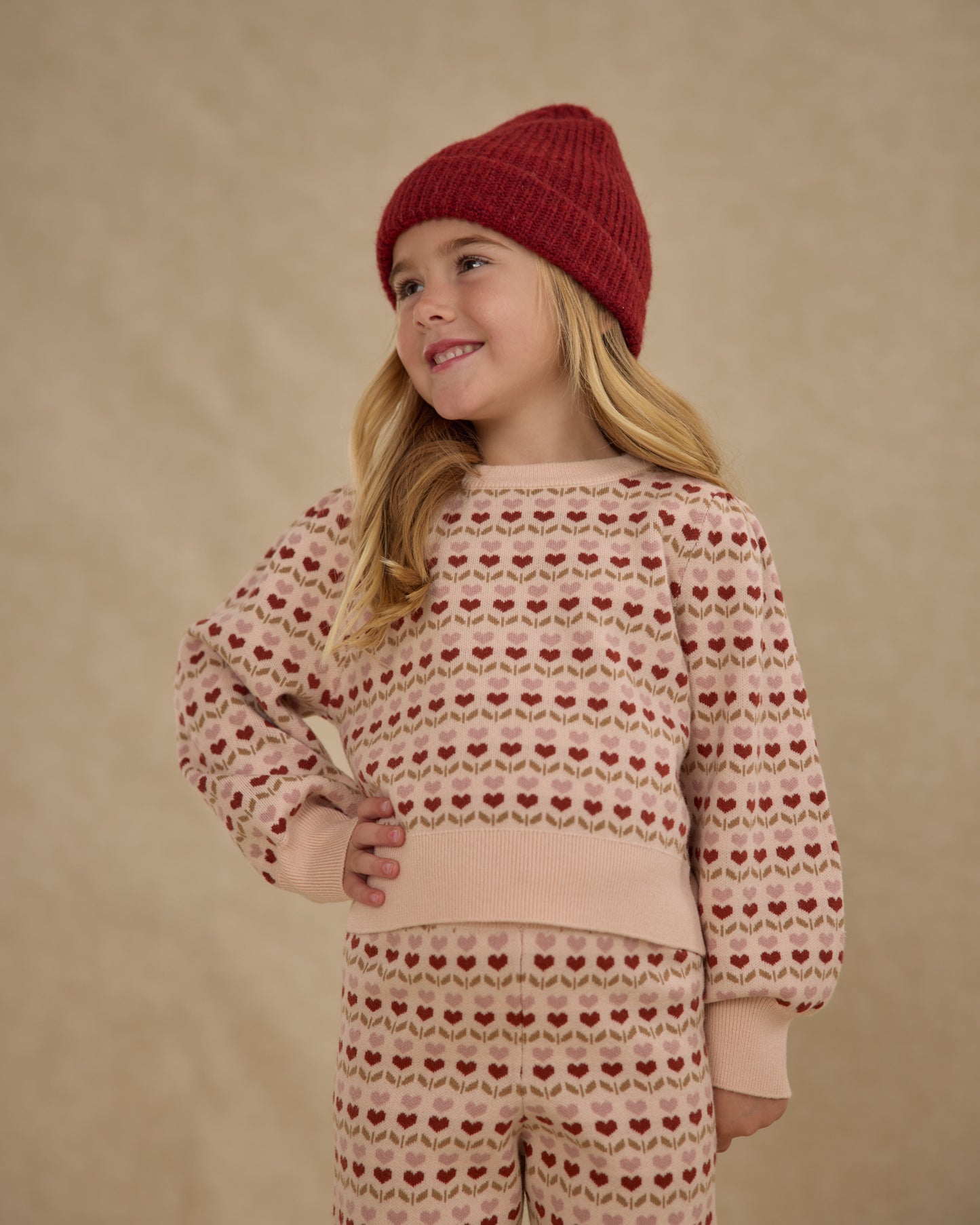 Ruby Hearts Jacquard Knit Set