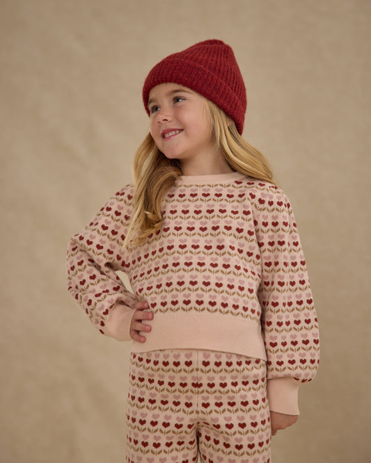 Ruby Hearts Jacquard Knit Set