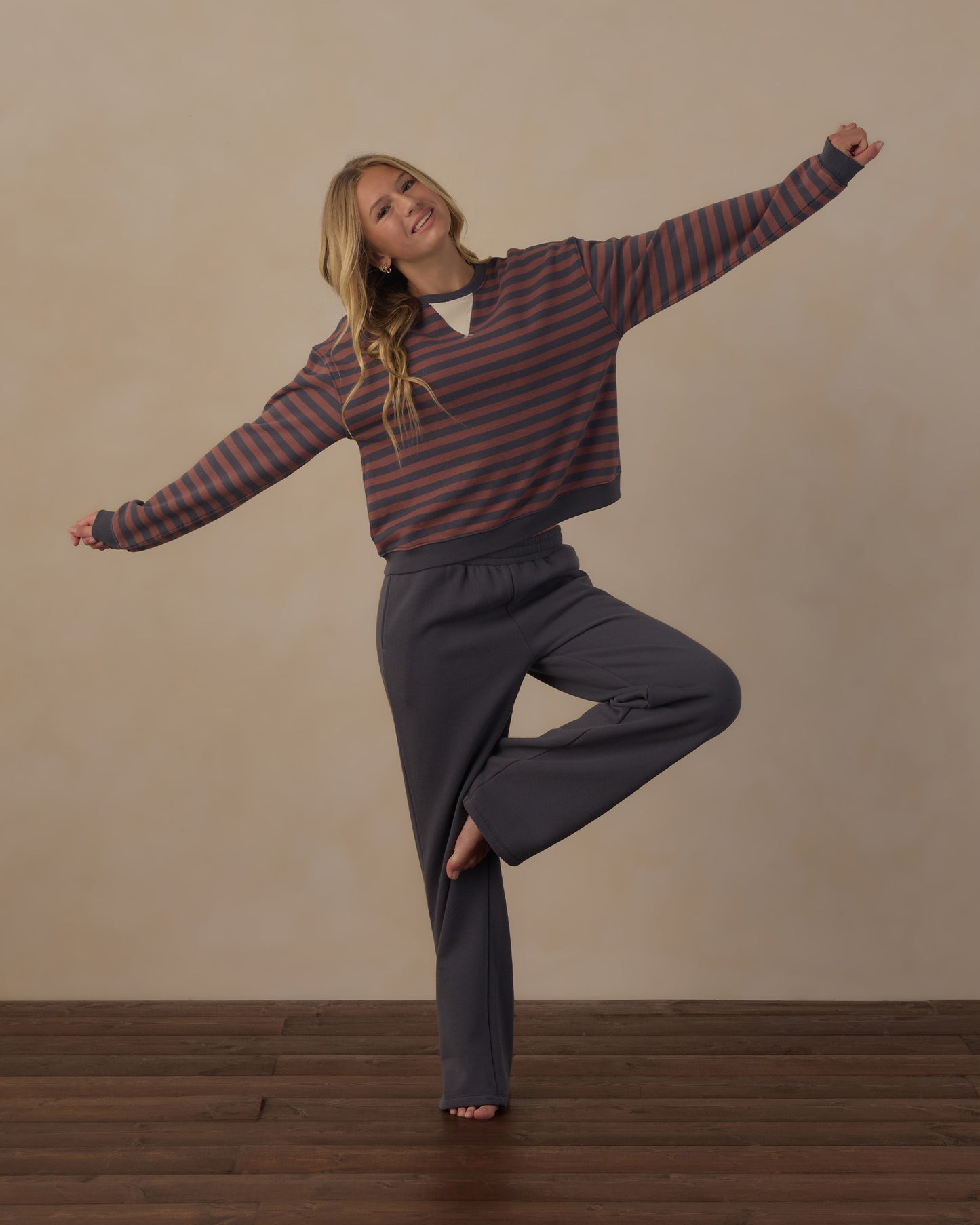 Mulberry Stripe Oversized Crew