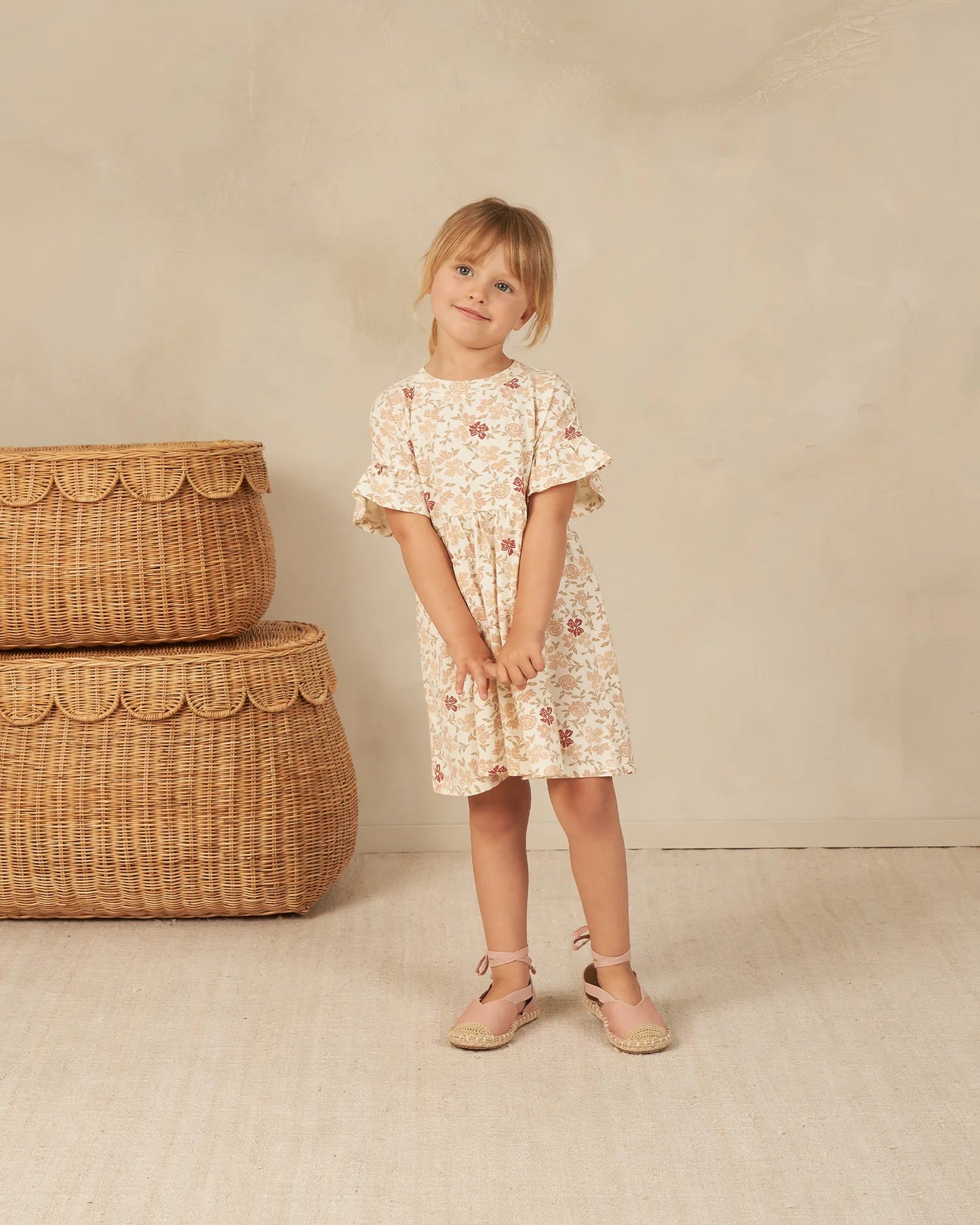 Babydoll Pink Floral Dress