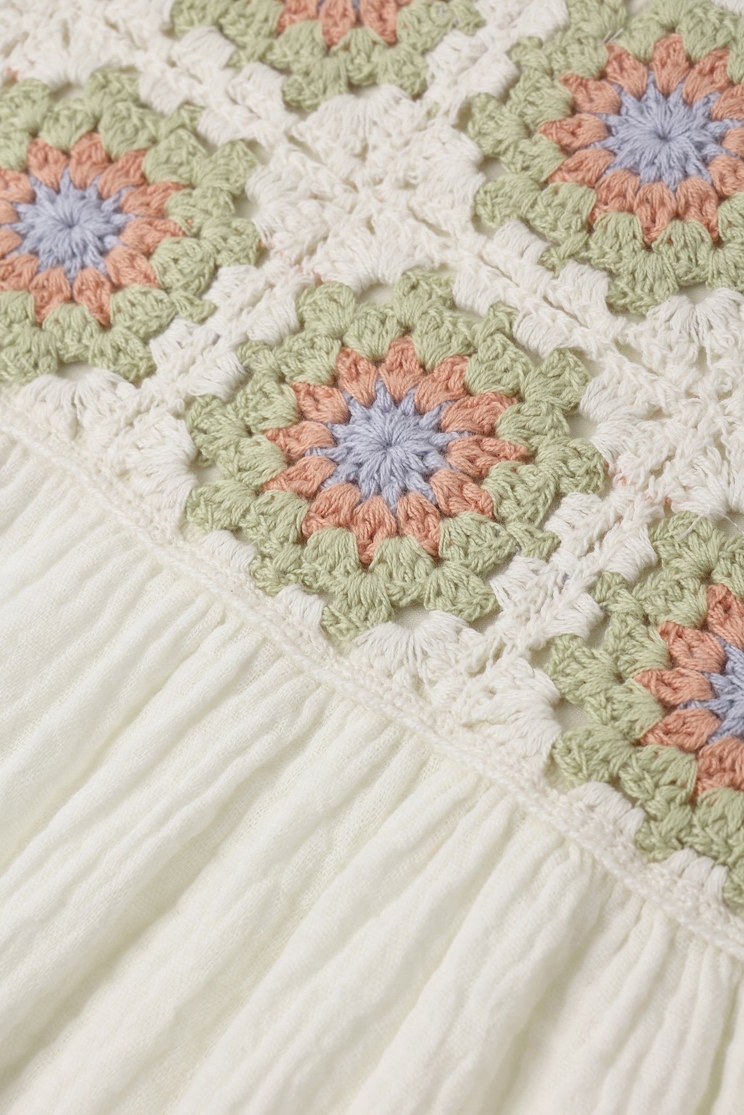 Citron Daisy Check Crochet Dress