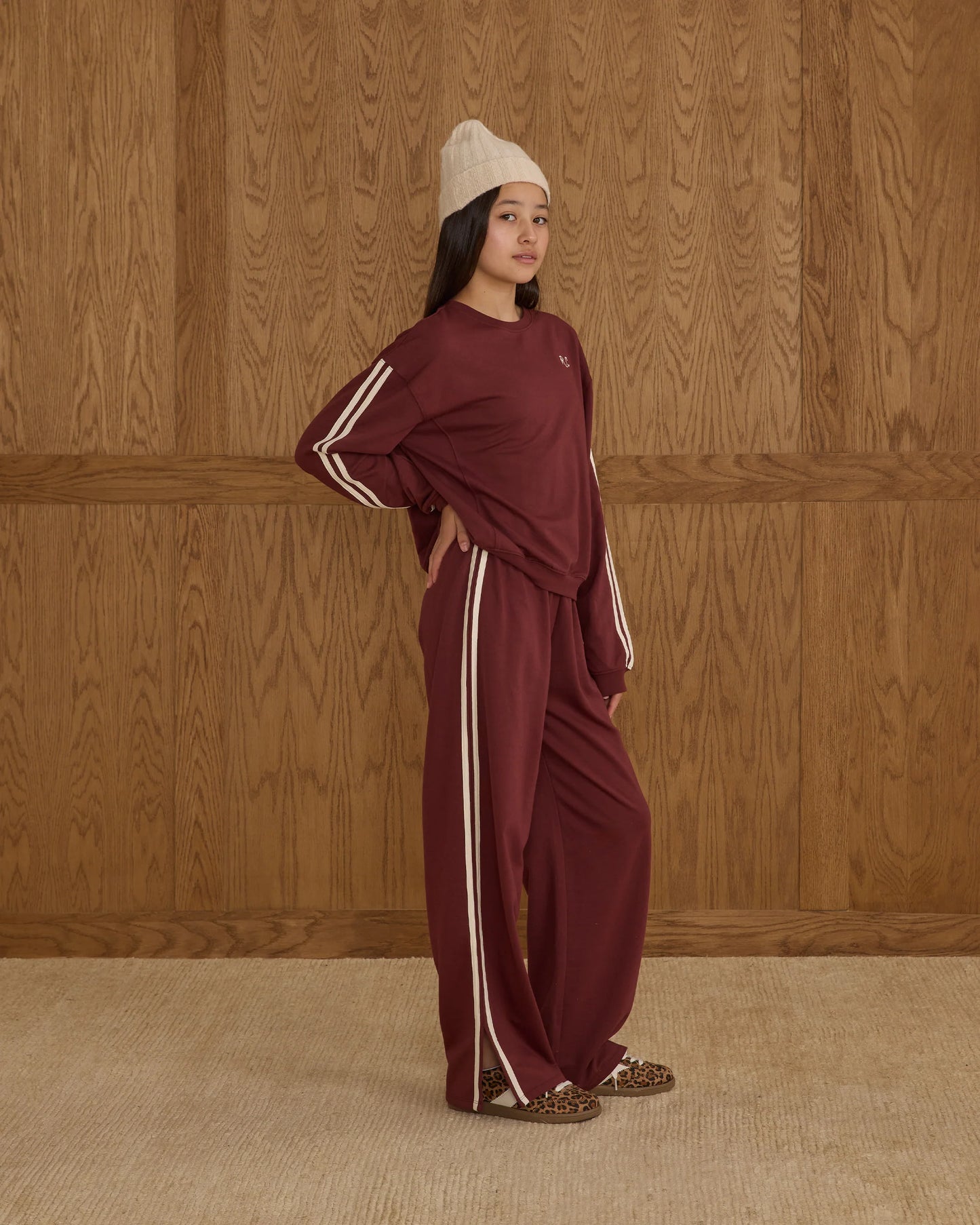 Teen Oversized Burgundy Sweatshirt