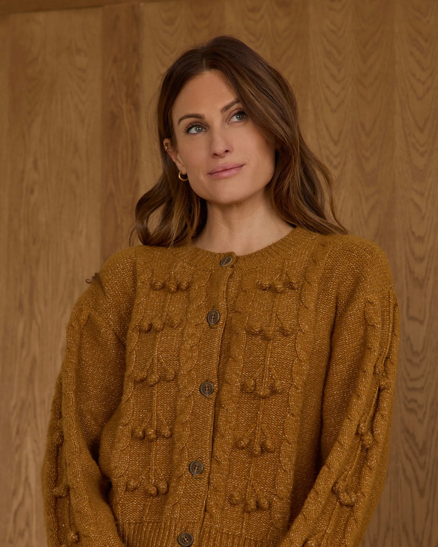 Women's Golden Bobble Cardigan