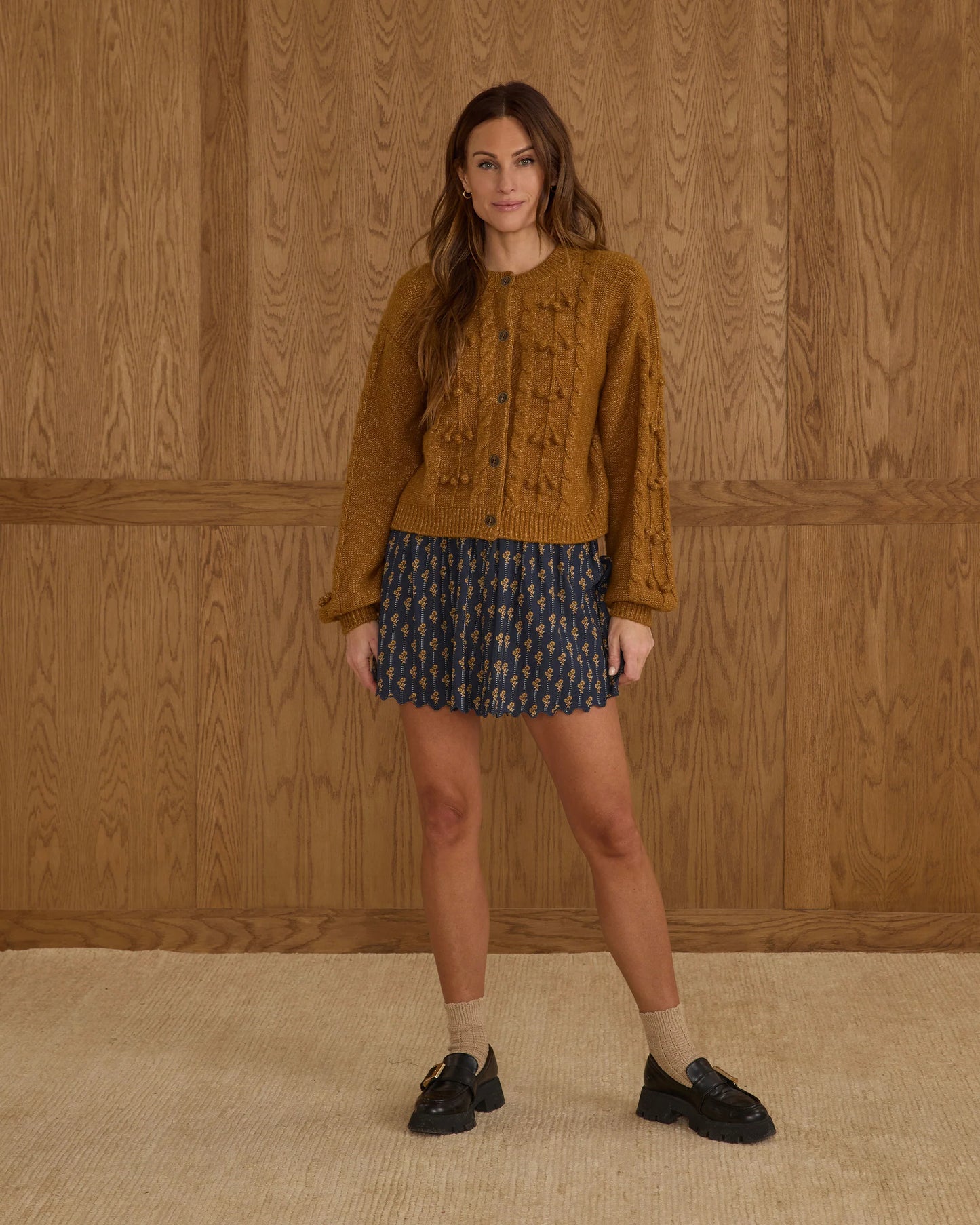 Women's Golden Bobble Cardigan