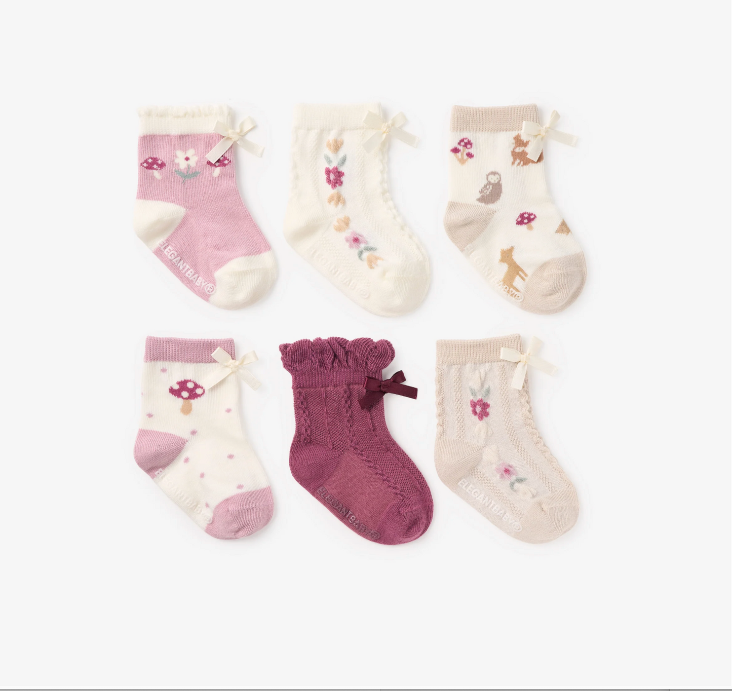 Forest Family Sock 6-Pair Set/0-12mos