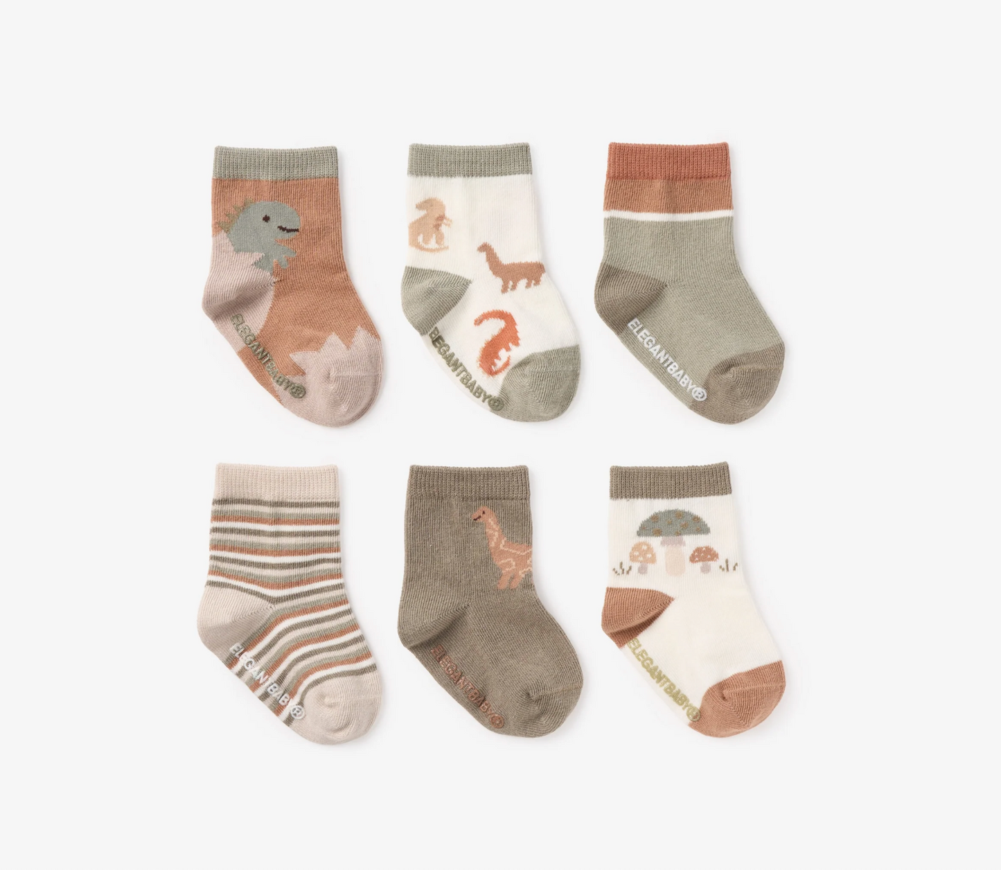 Dinosaur Sock 6-Pair Set/0-12 mos