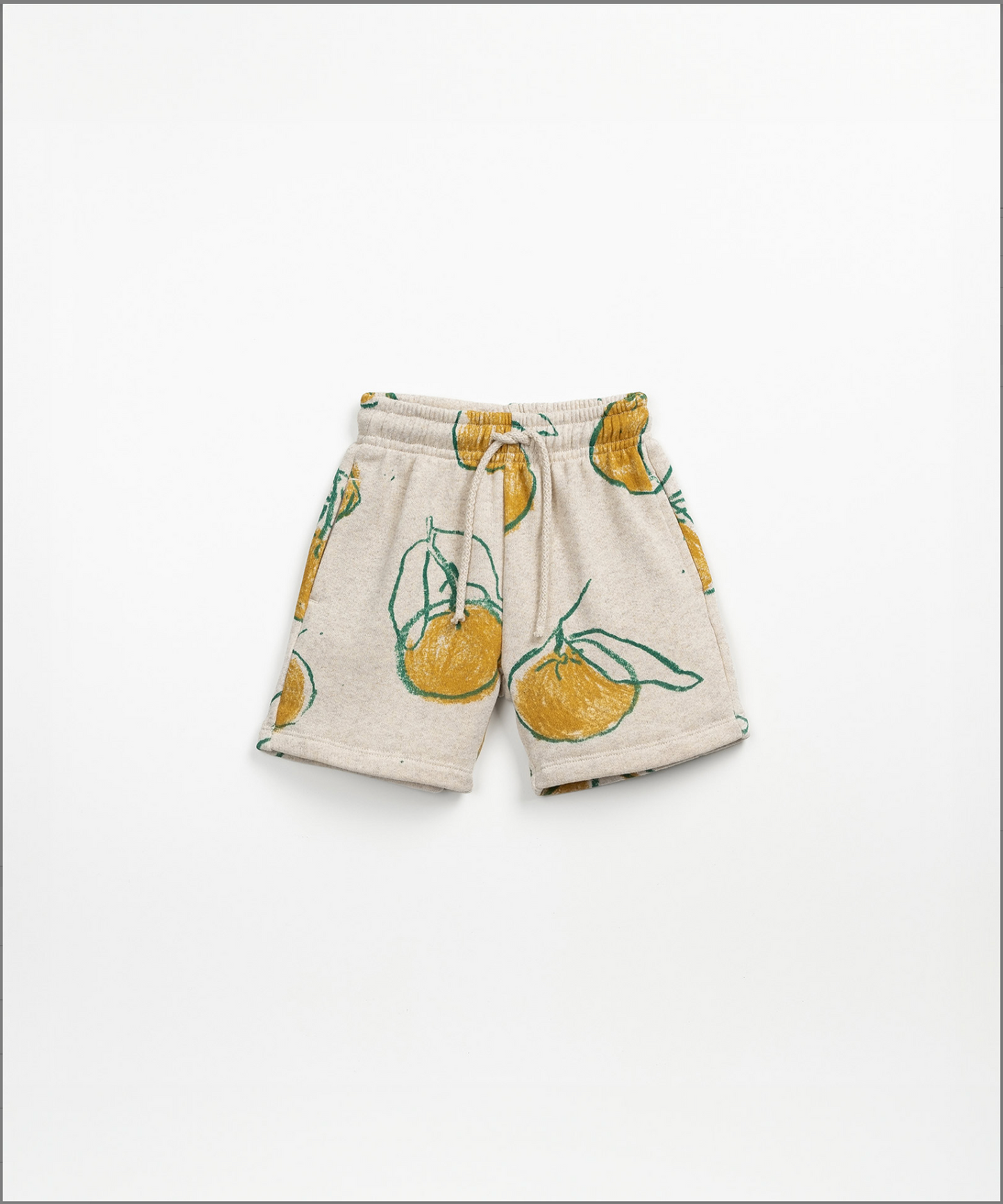 Orange & Leaf Print Fleece Shorts