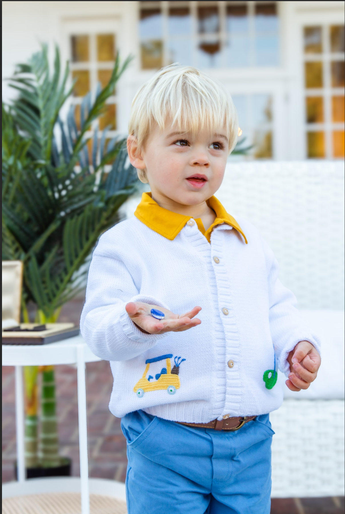 Applique Golf Cardigan