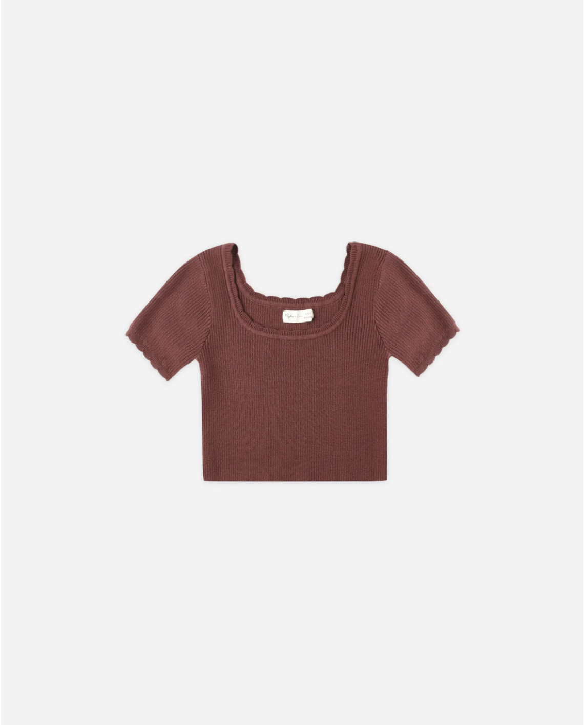 Burgundy Scalloped Tee
