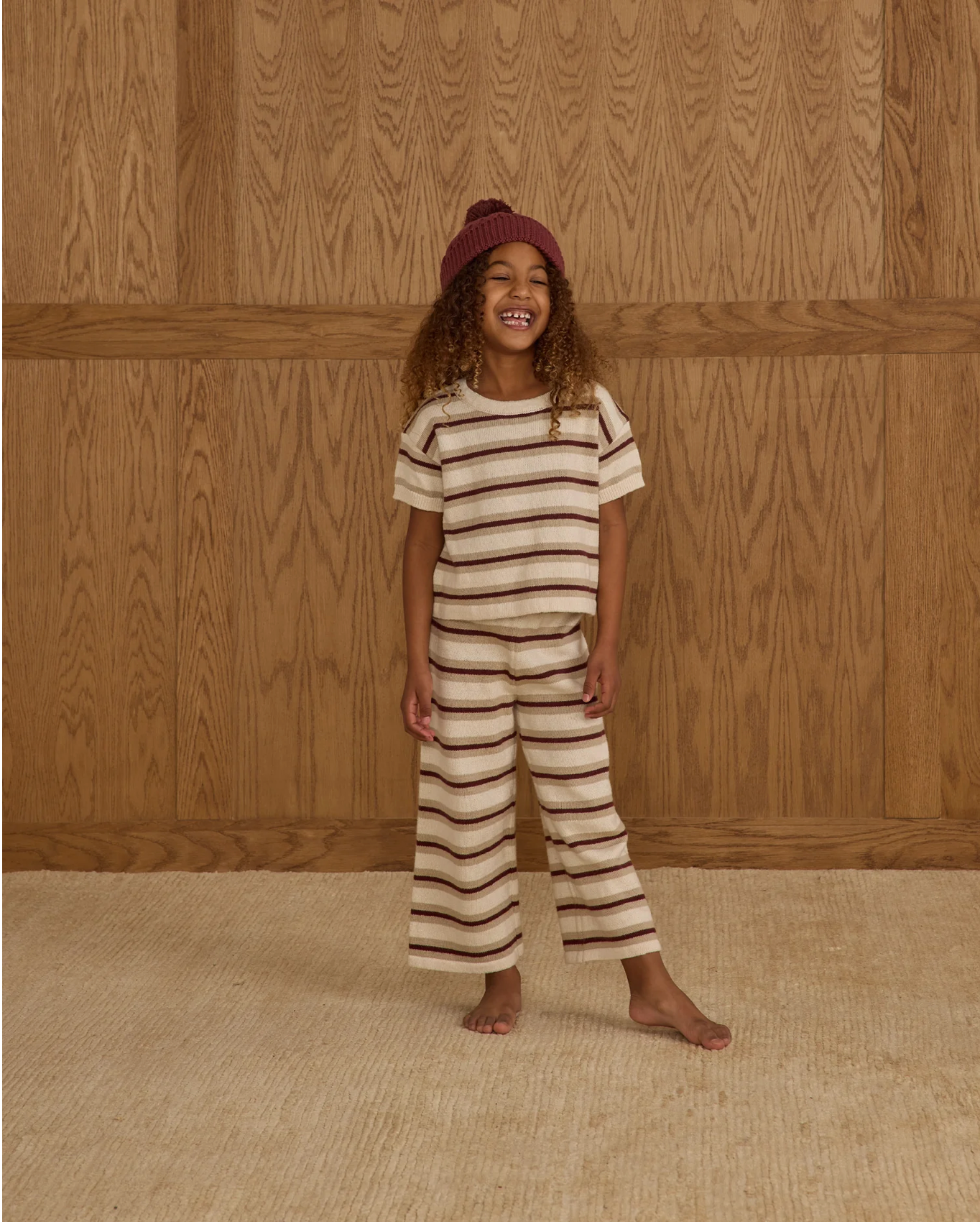 Autumn Stripe Knit Wide Leg Pant