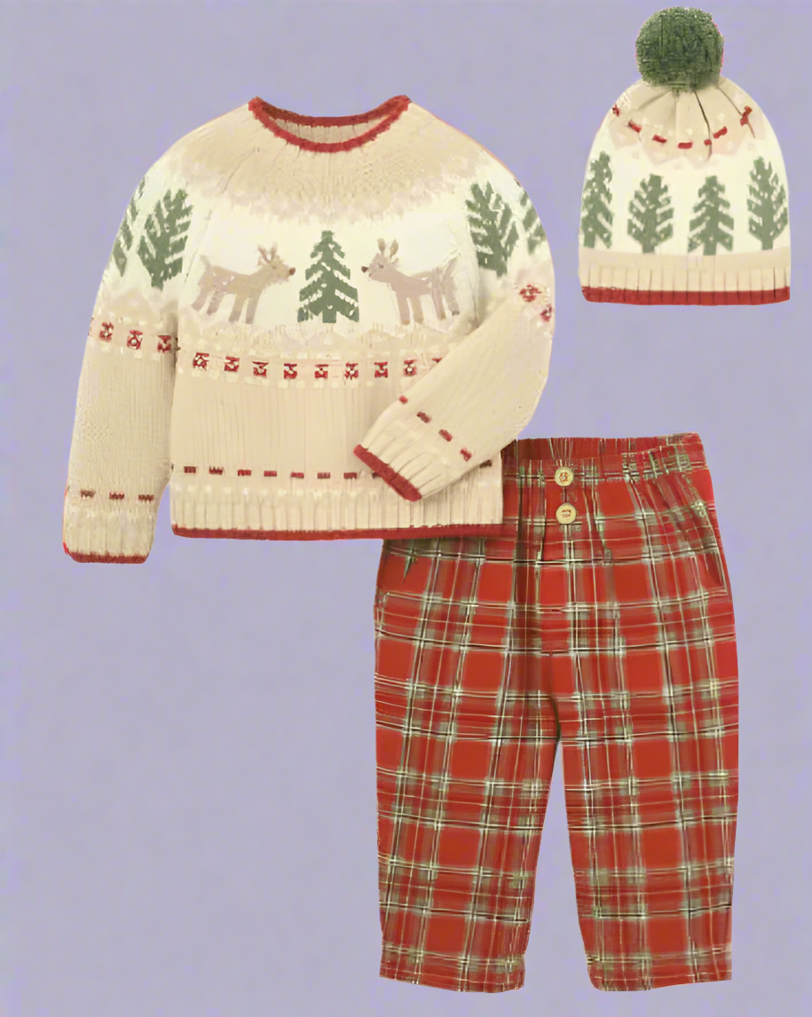 Christmas Fairisle Sweater & Plaid Pants