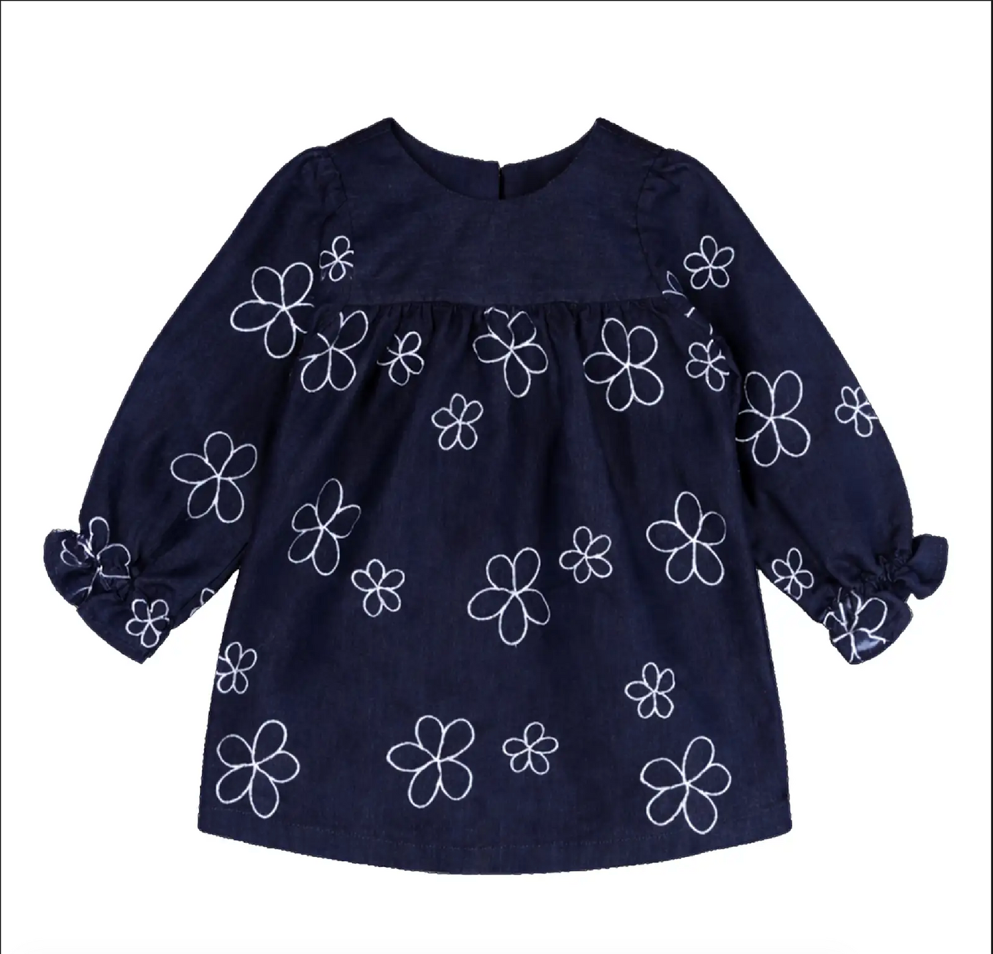 Navy Petal Denim Dress
