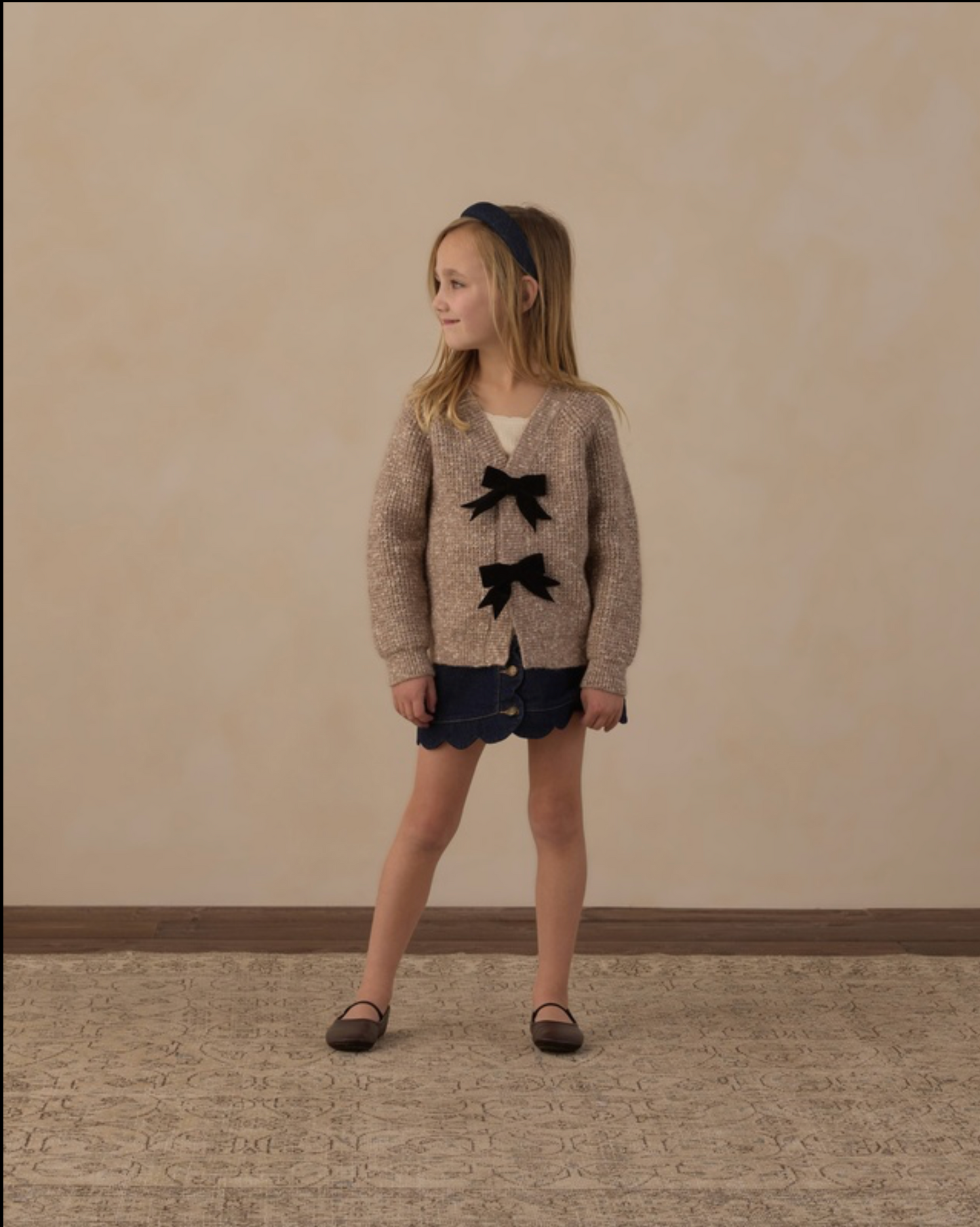 Dark Indigo Scallop Mini Skirt