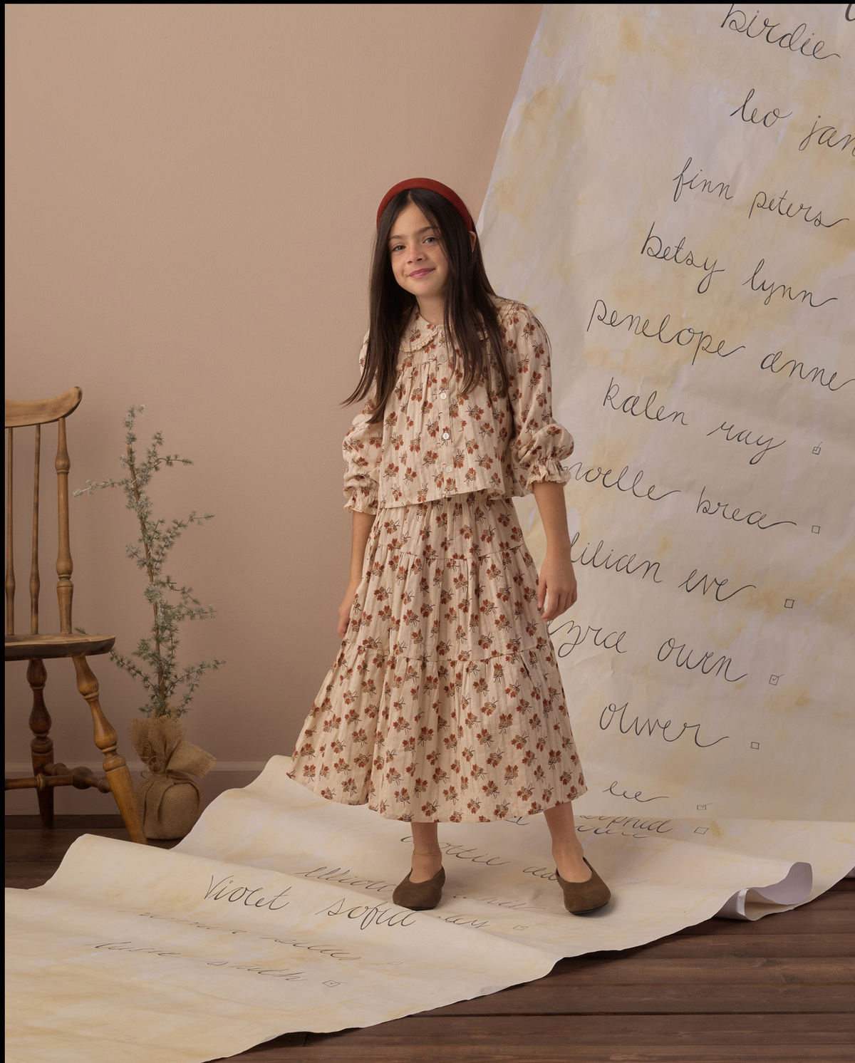 Bouquet Tiered Midi Skirt