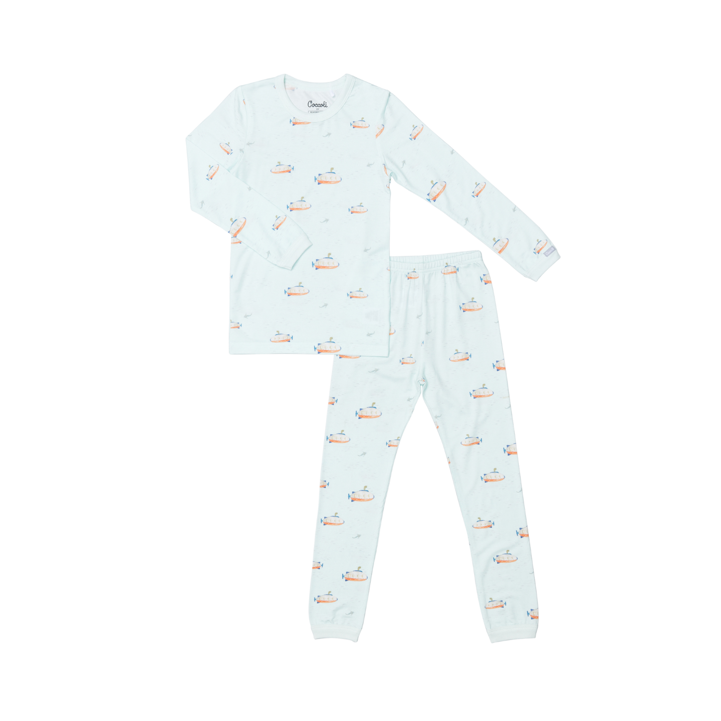 Submarine on Spa Blue 2-Piece Pajamas