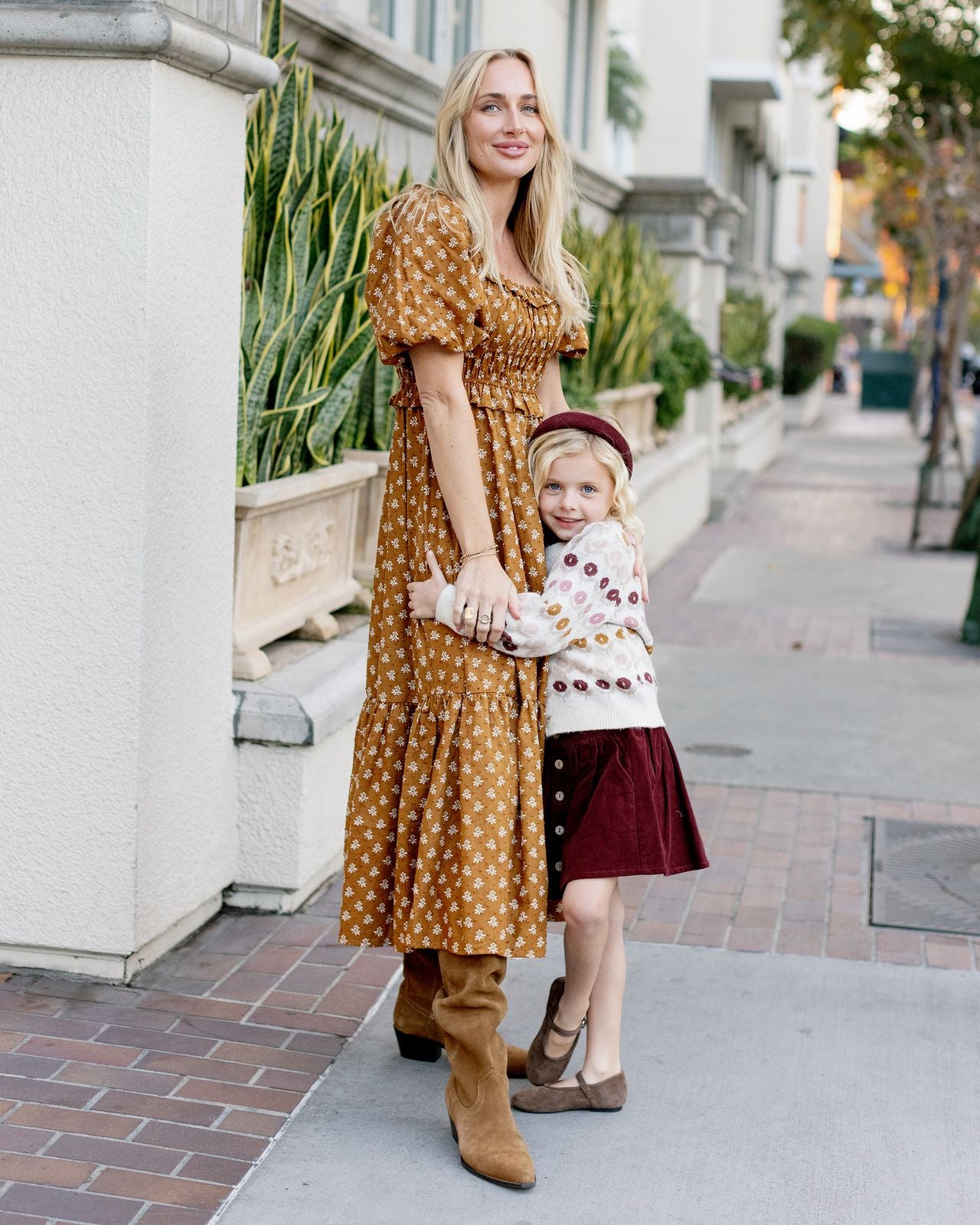 Button Front Burgundy Skirt