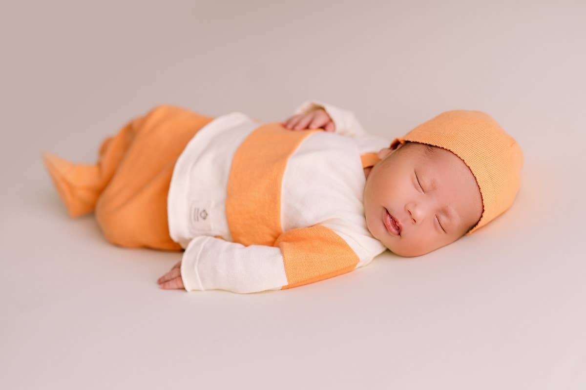 Newborn Orange Stripes Going Home Set
