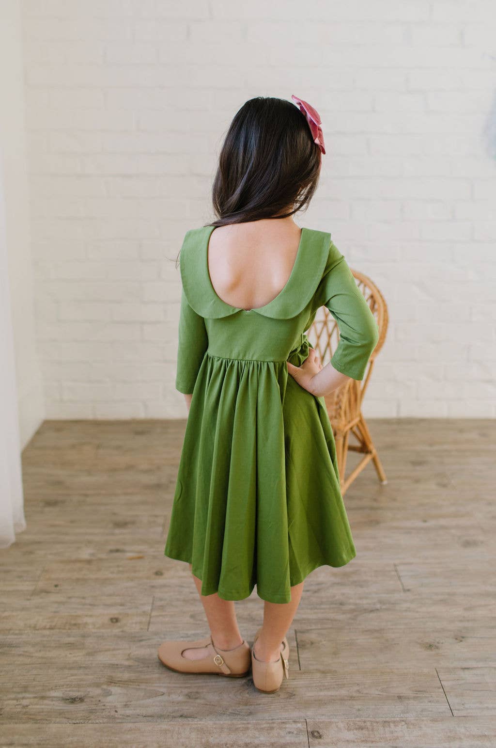Rubina Dress in Moss Green