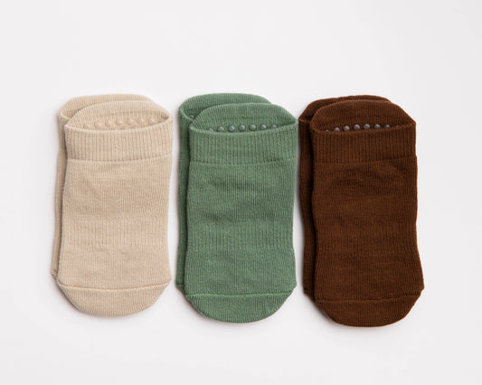 Socks in Nude, Brown, Green