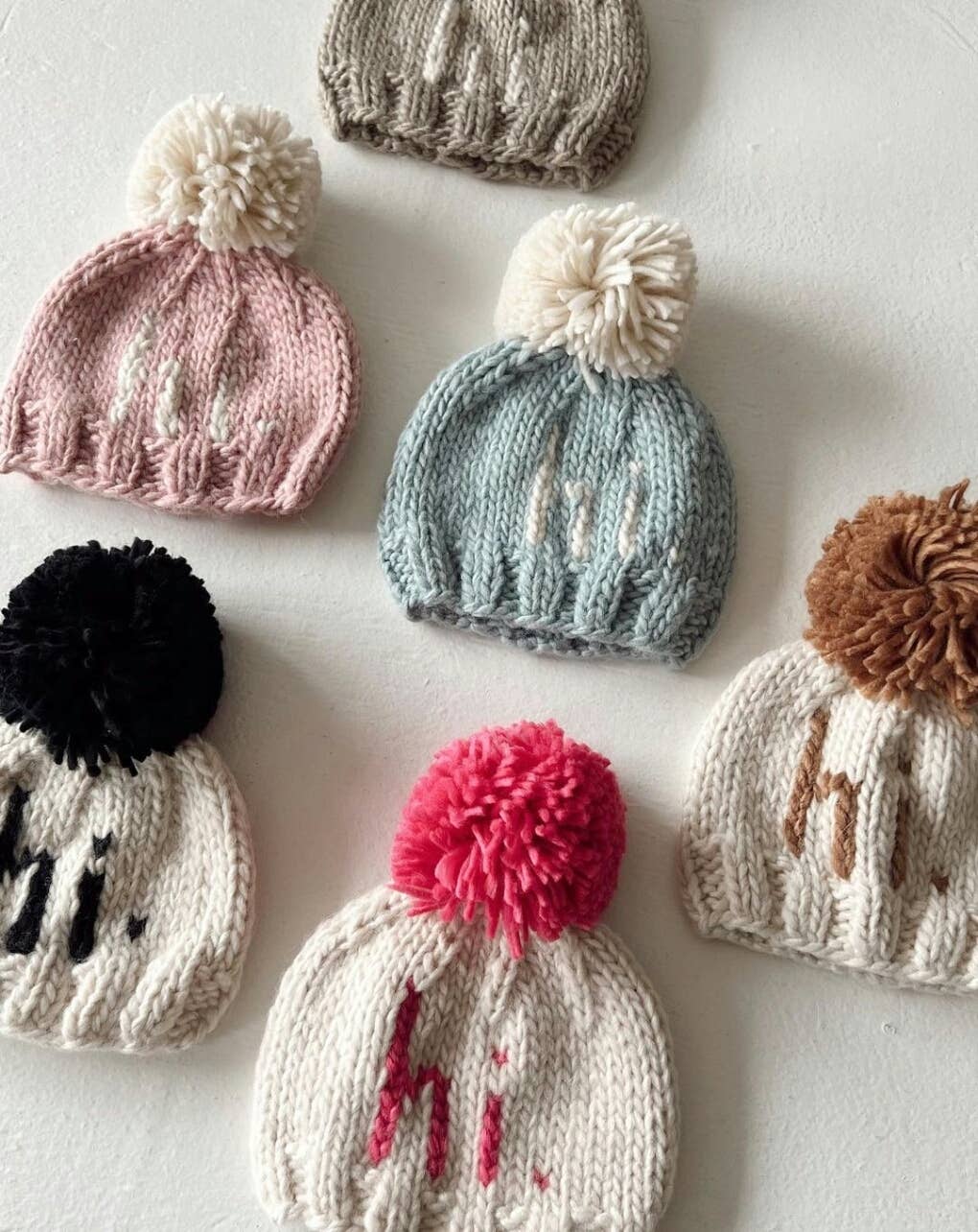 hi. Blue Knit Beanie