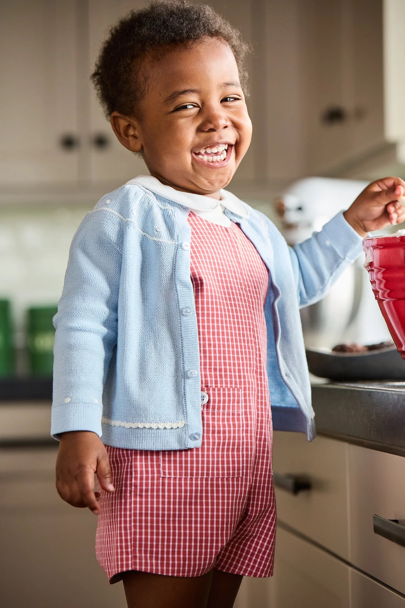 Blue Mercerized Pima Heirloom Cardigan