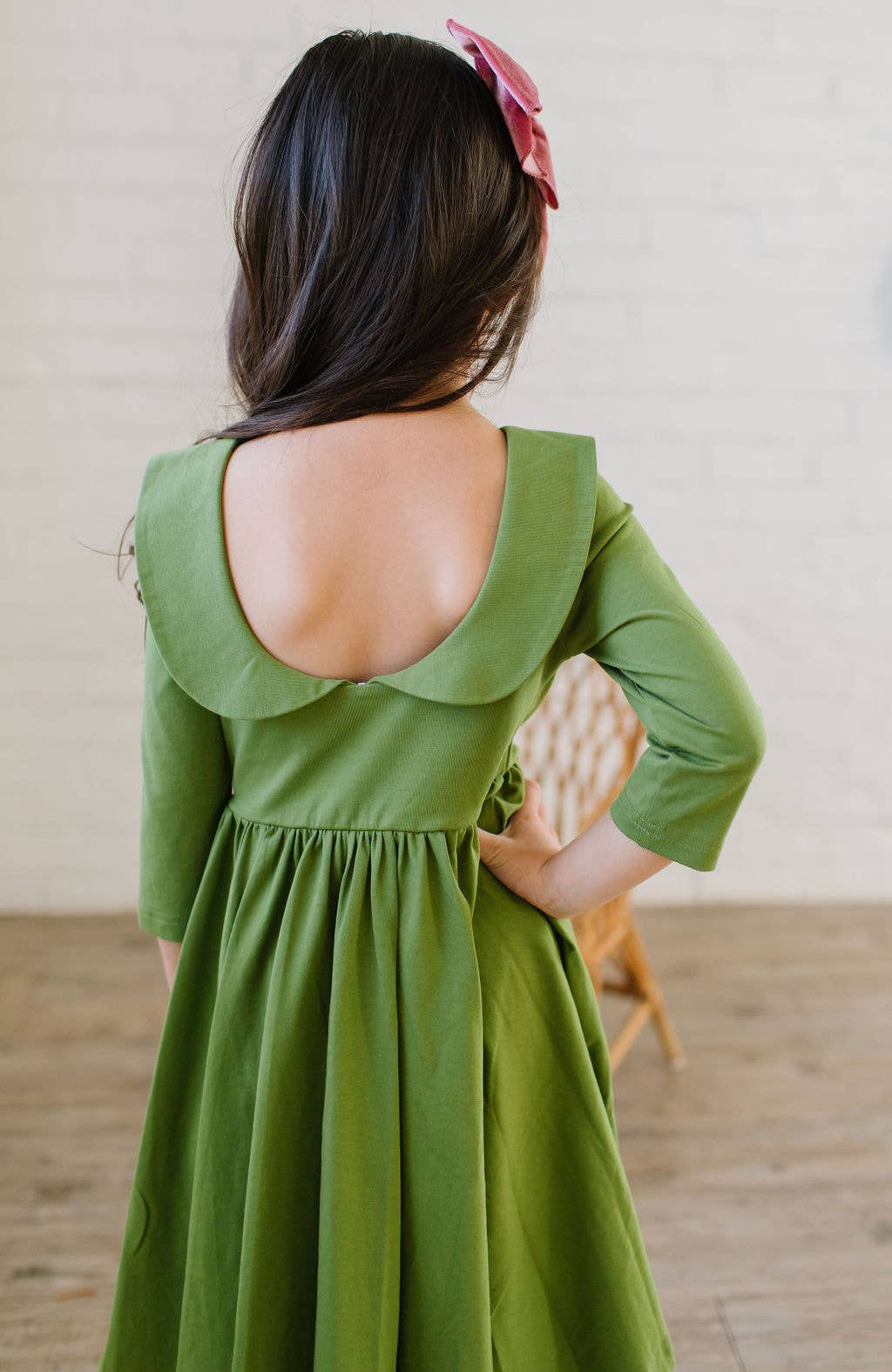 Rubina Dress in Moss Green