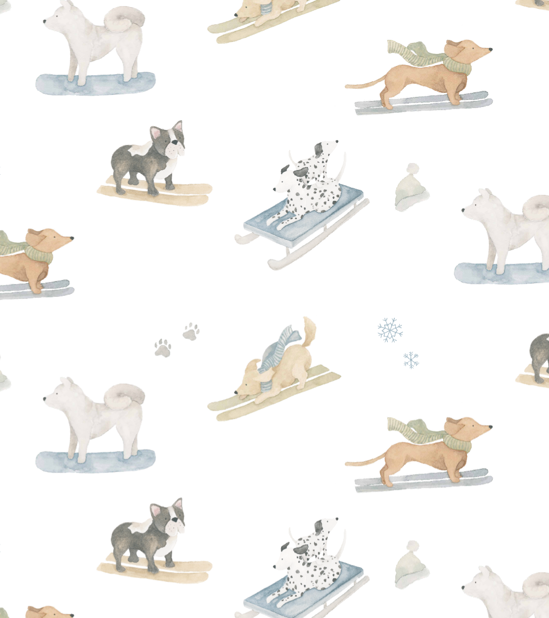 Ski Pups Boy Pima Baby Onesies Sleep & Play