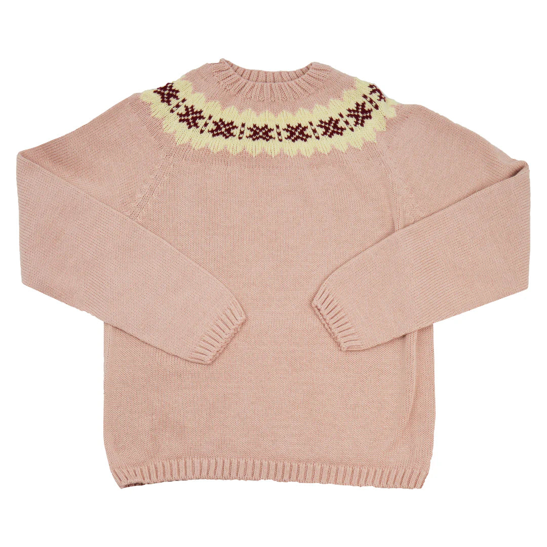 Rose and Garnet Fair Isle Crew