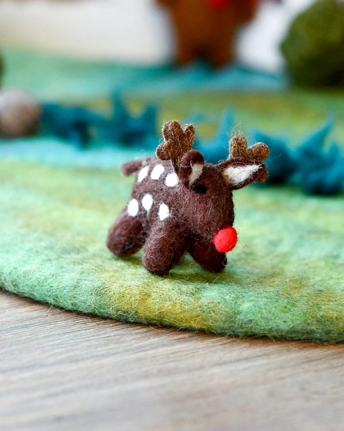Felt Small Red Nosed Reindeer