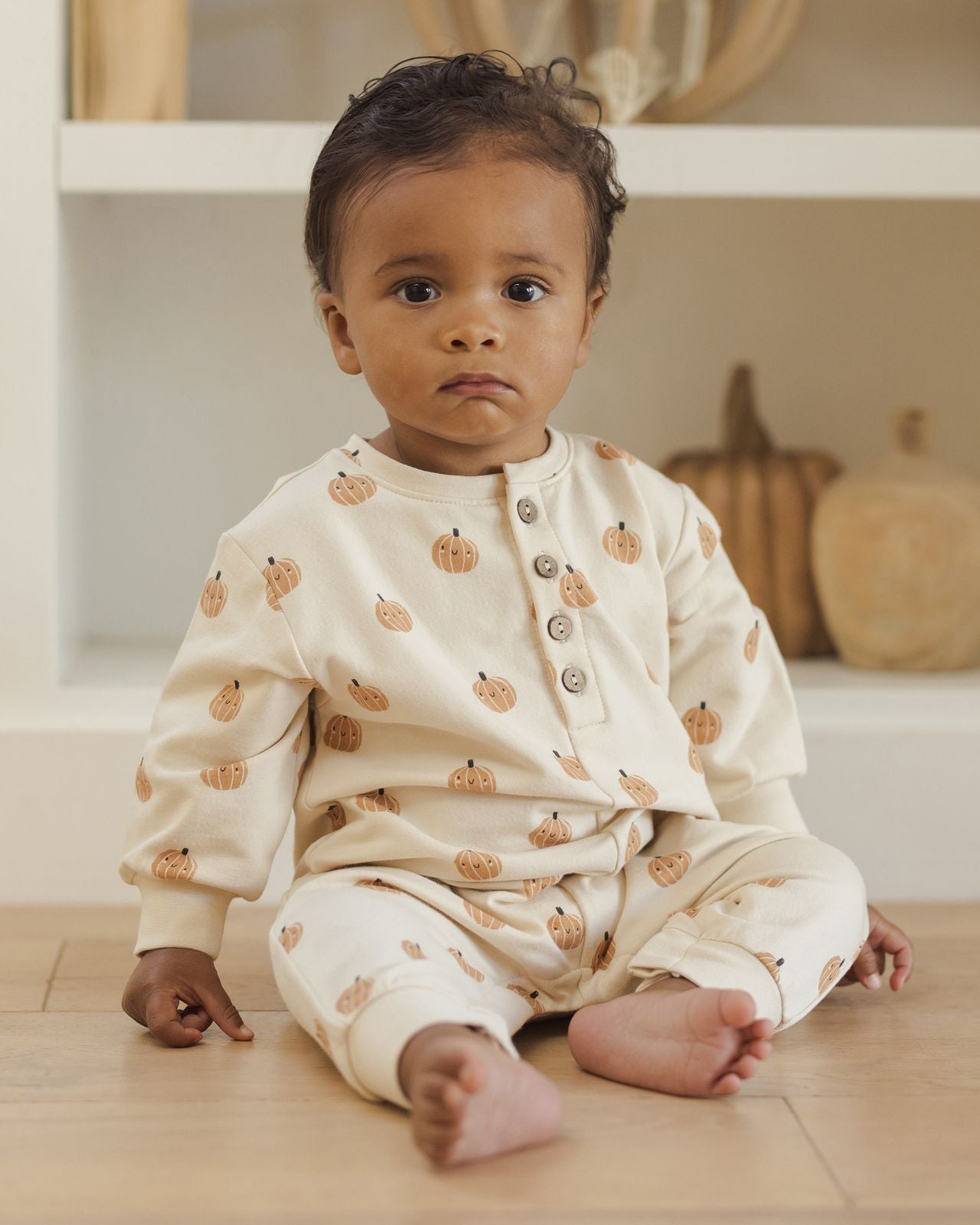 Smiley Pumpkins Relaxed Fleece Jumpsuit