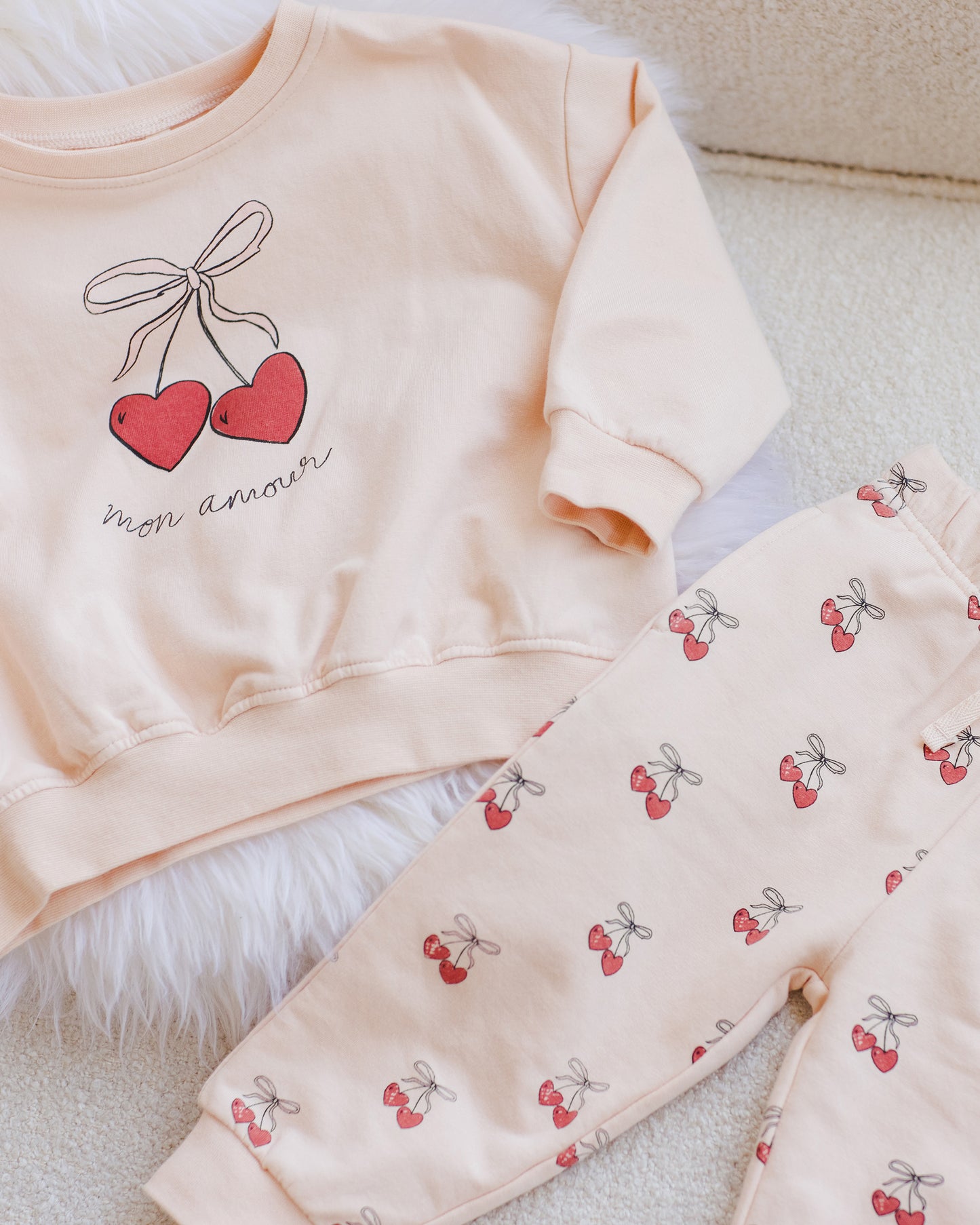 Relaxed Mon Amour Sweatshirt and Pant Set