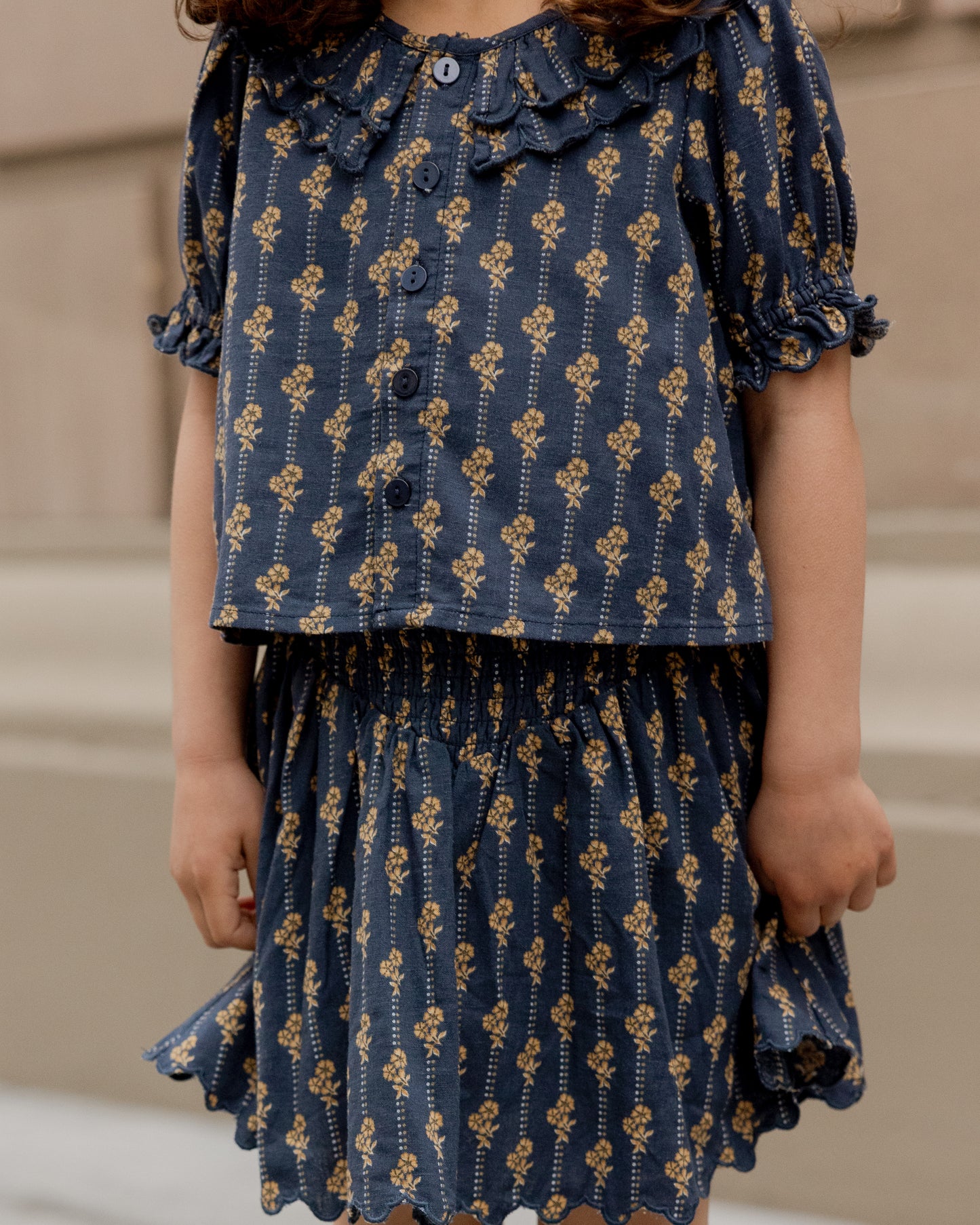 Smocked Vintage Bloom Mini Skirt