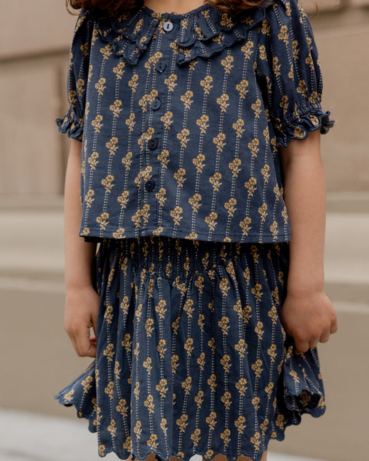 Smocked Vintage Bloom Mini Skirt