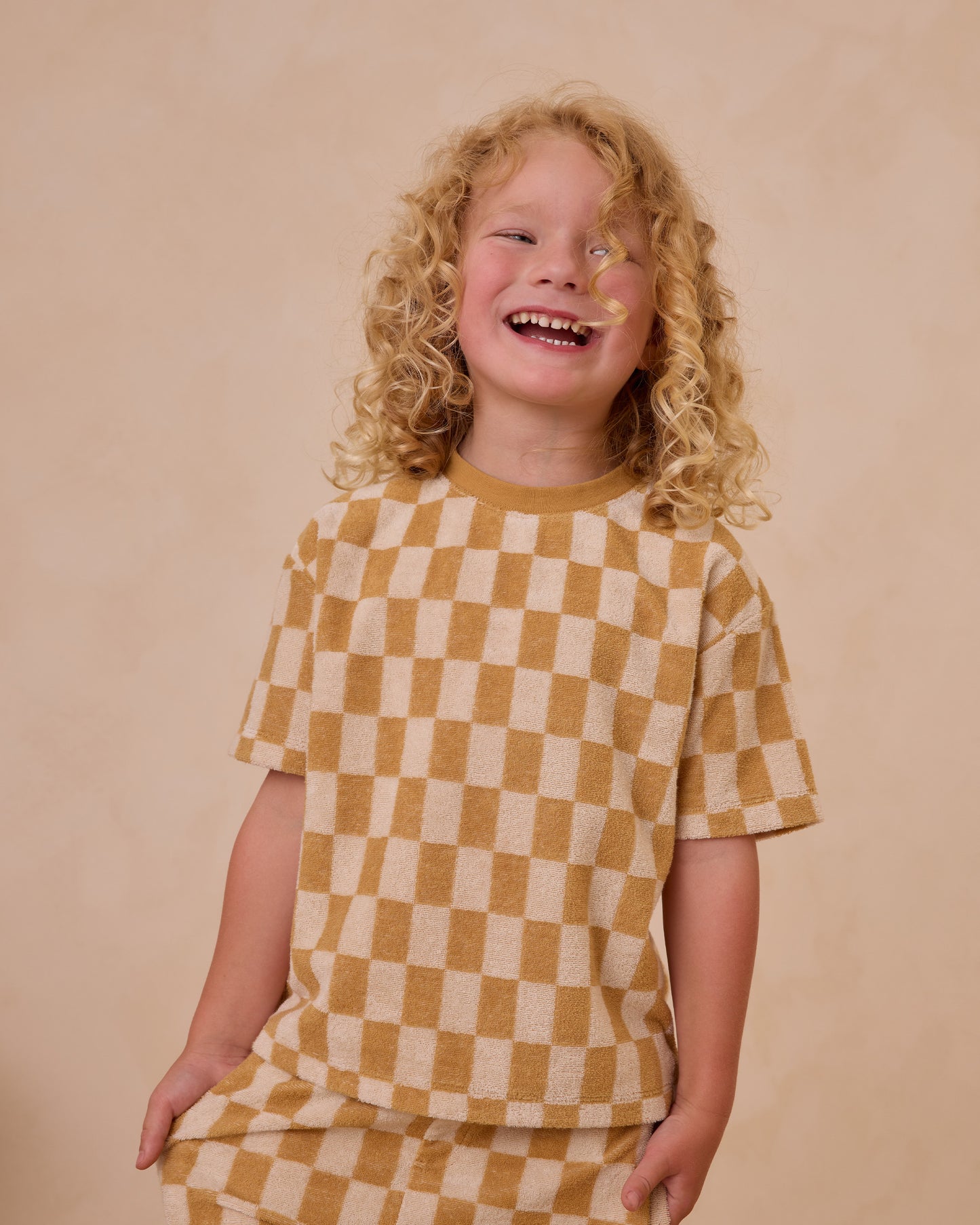 Relaxed Marigold Check Tee