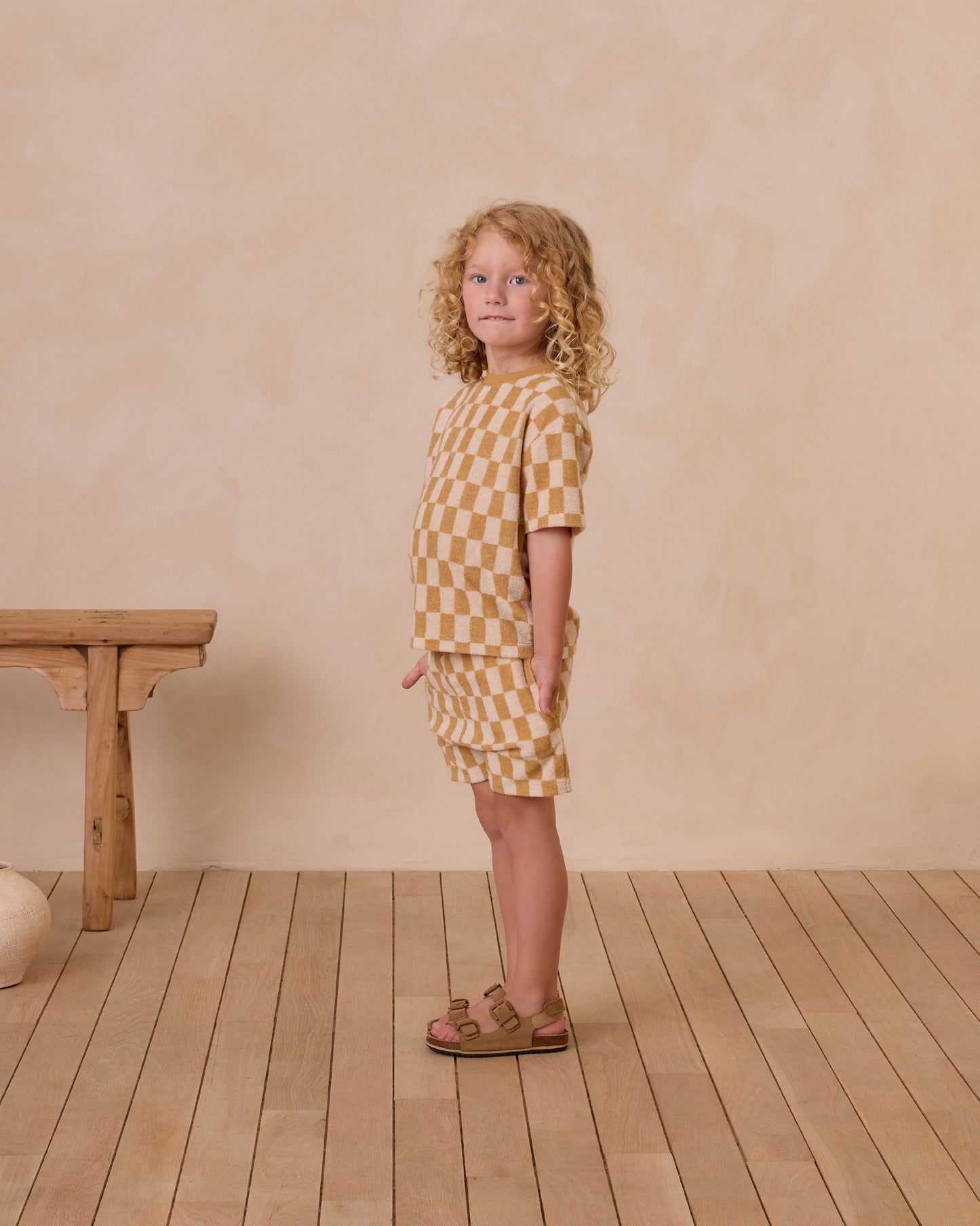 Relaxed Marigold Check Tee