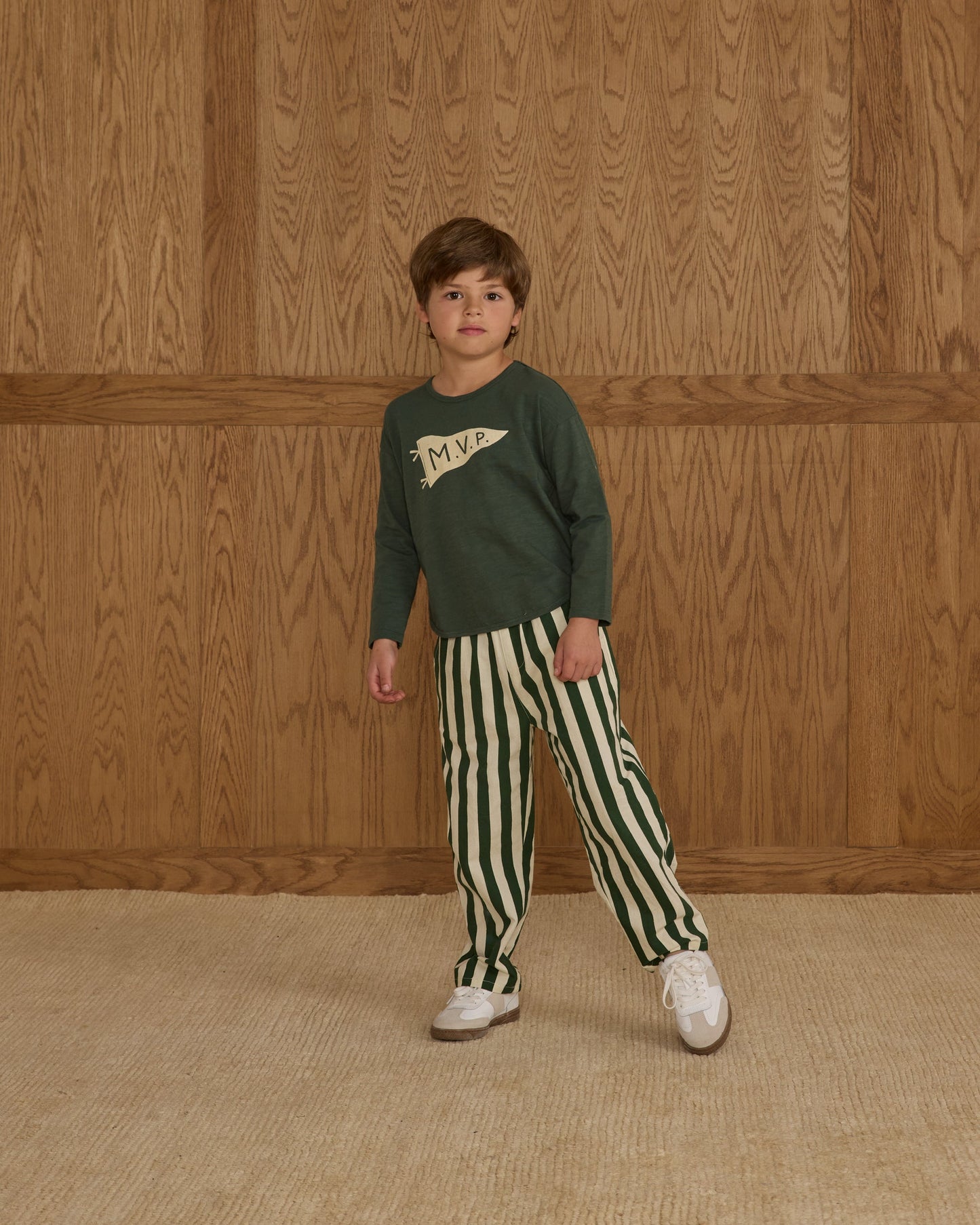 Green Stripe Baggy Pant