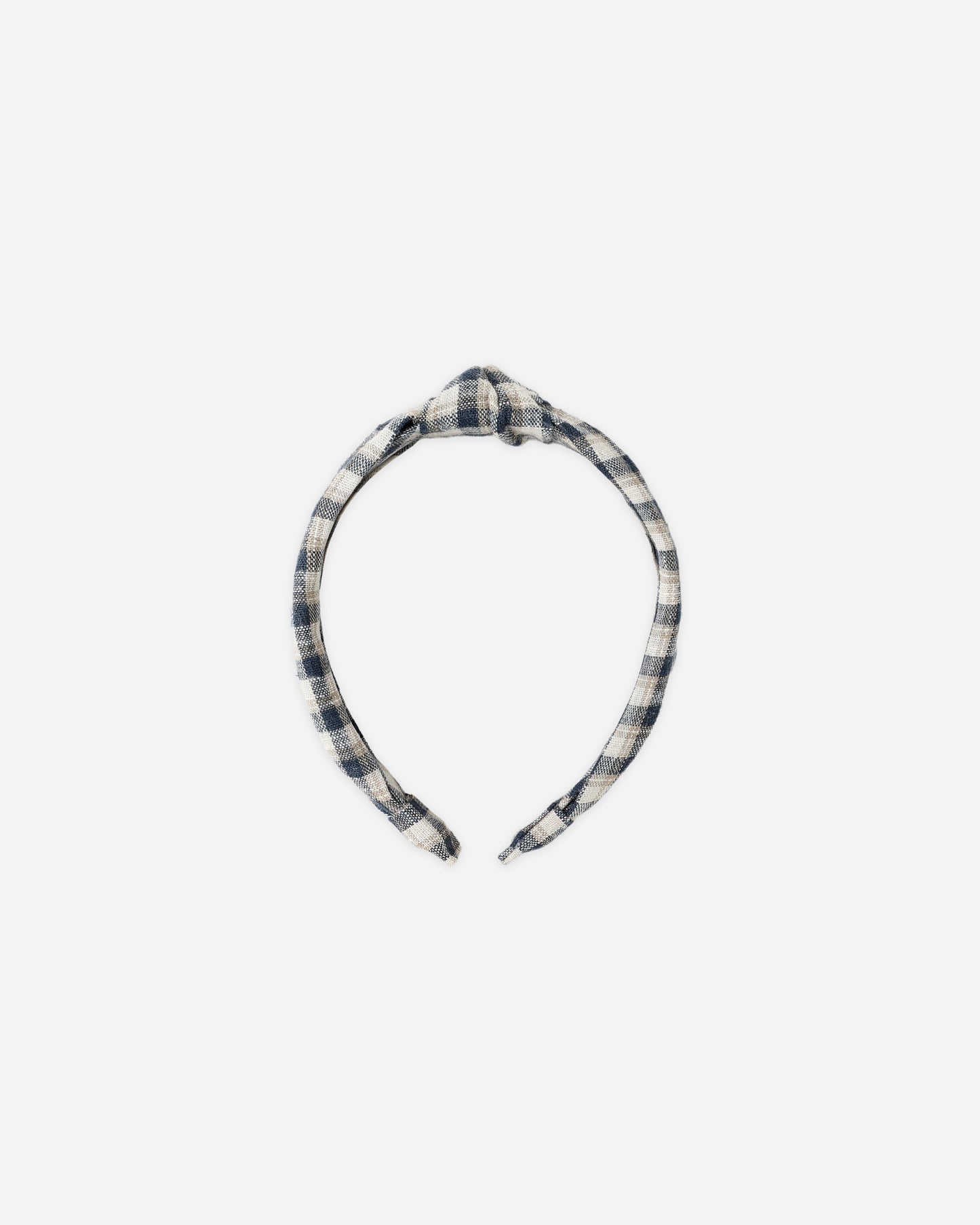 Knotted Navy Check Headband