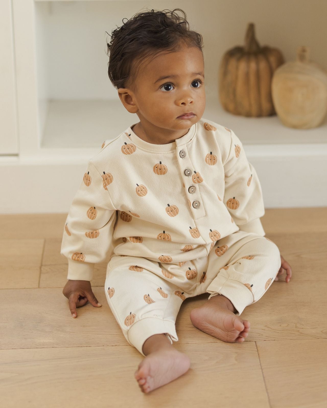 Smiley Pumpkins Relaxed Fleece Jumpsuit