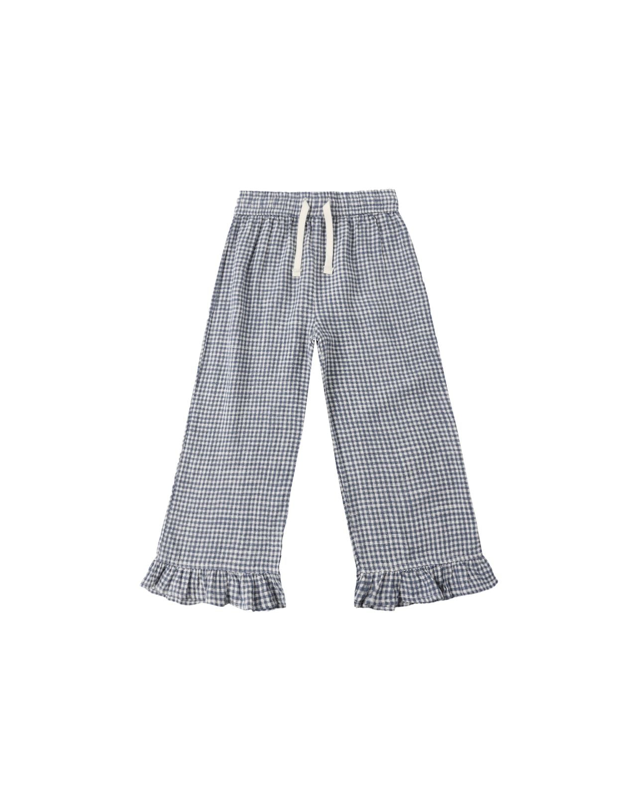 Marine Gingham Wide Leg Pants