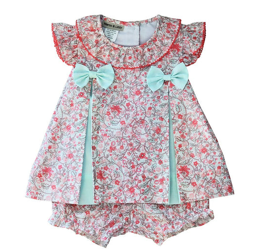 Floral and Mint Baby Diaper Set