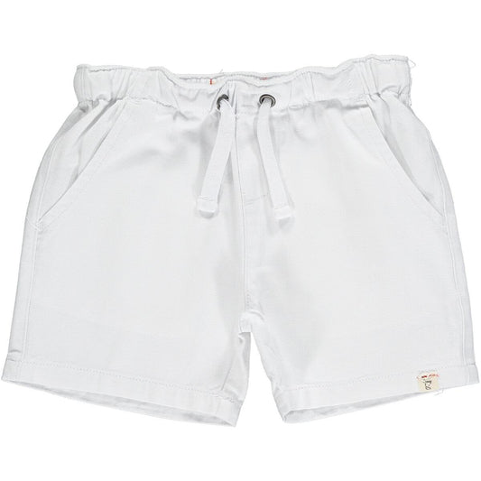 White Hugo Twill Shorts