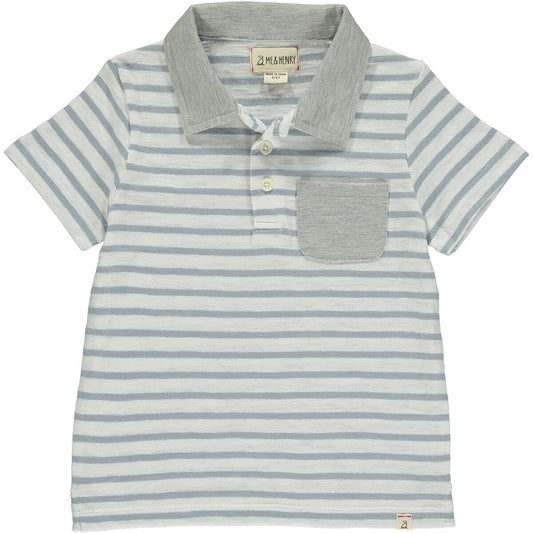 Grey/White Anchor Polo