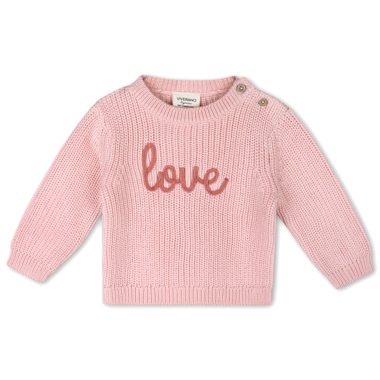 Love Embroidered Knit Baby Sweater