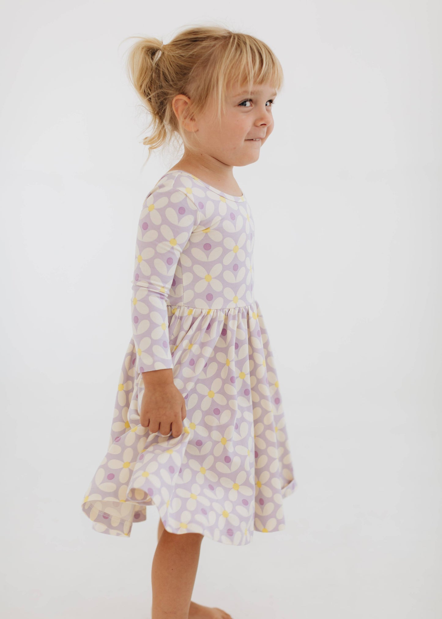 Twirl Dress in Pale Purple Petals