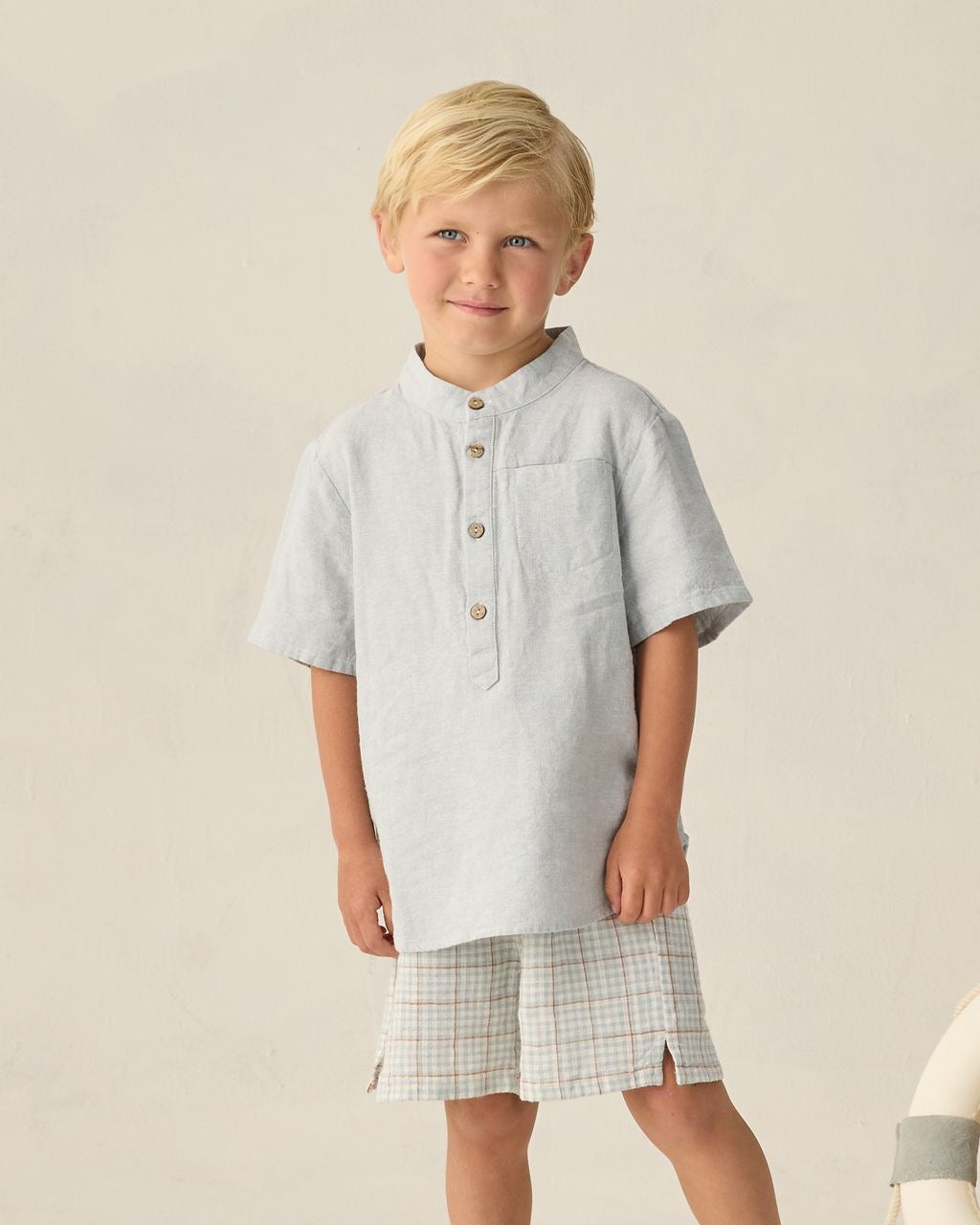 Light Blue Plaid Perry Shorts
