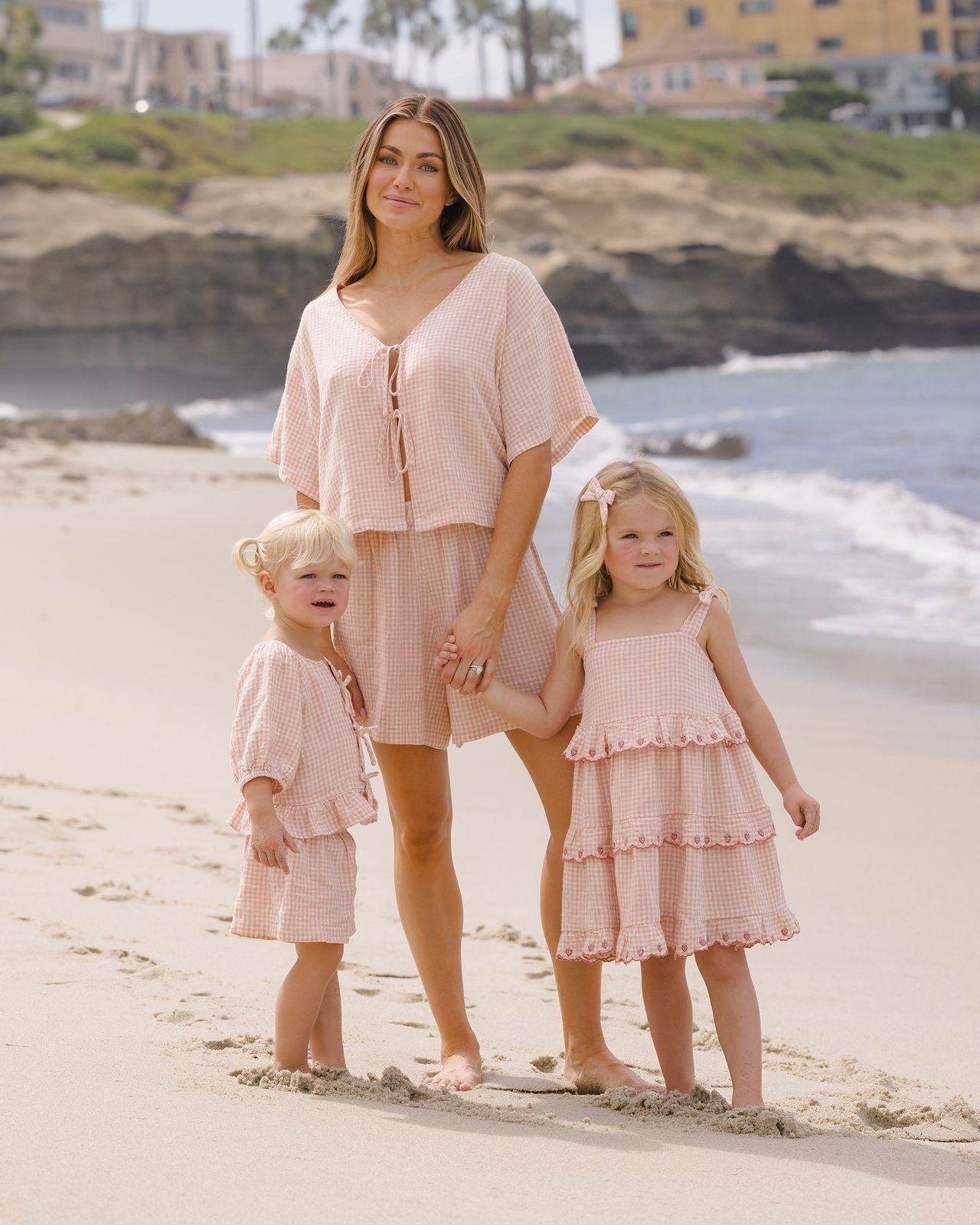 Petal Gingham Juniper Short Set